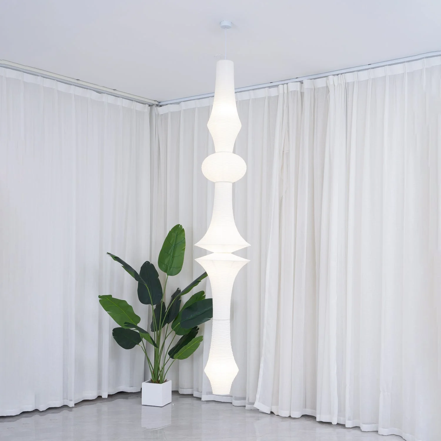 Lustra Pendant Light Washi Paper E for Living Room - Image 64