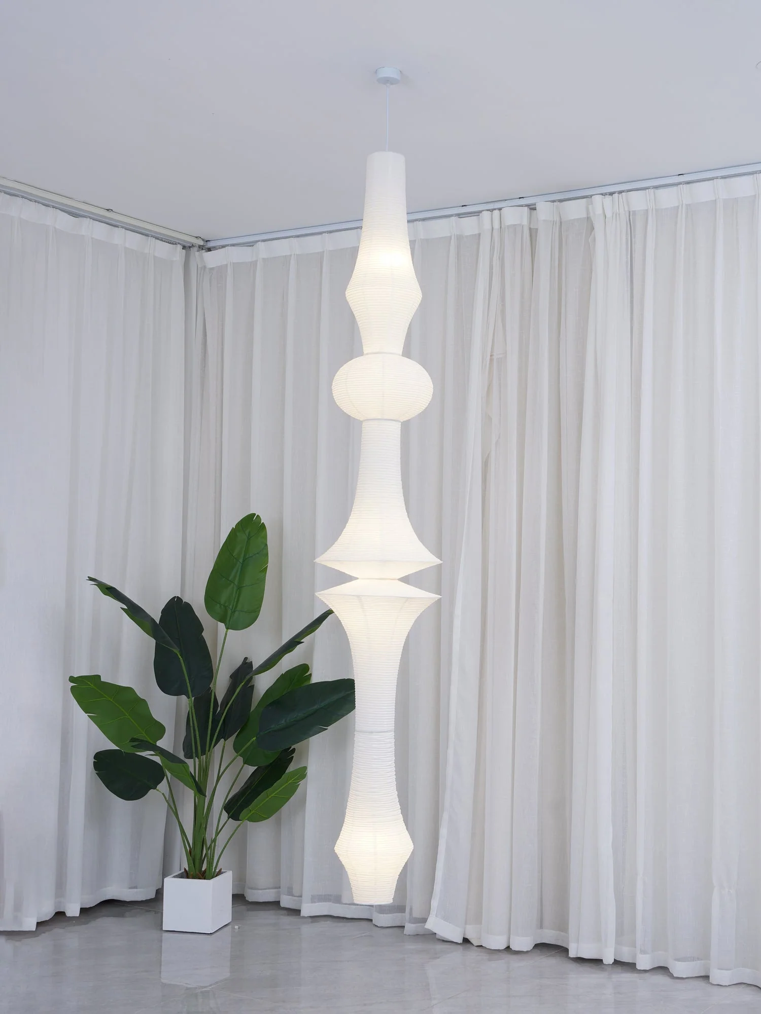 Lustra Pendant Light Washi Paper E for Living Room - Image 73