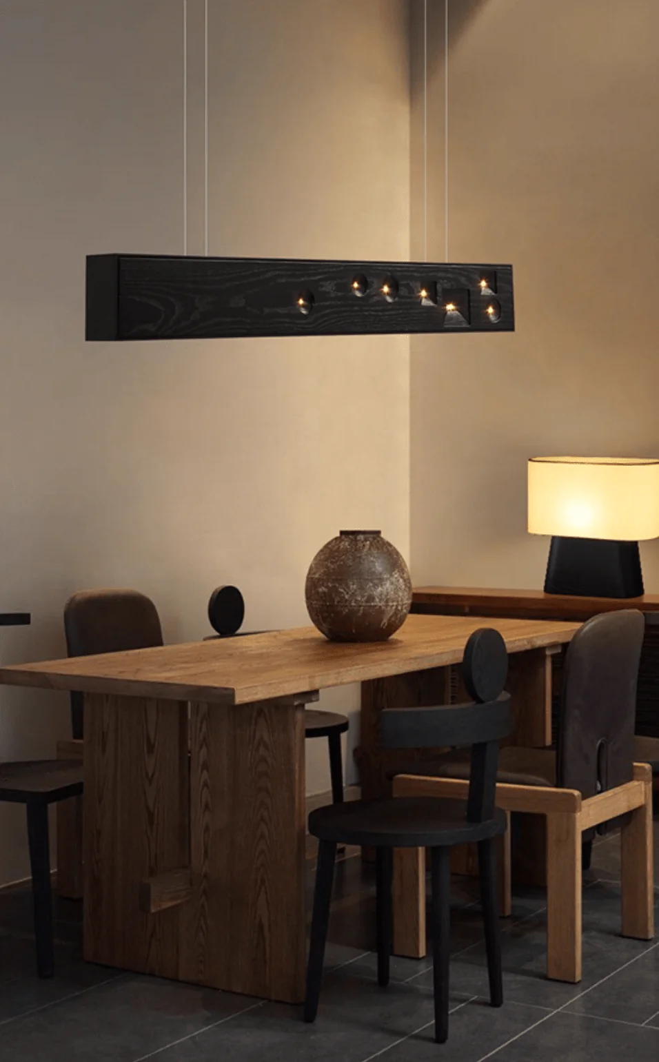 Lustra Pendant Light Wood Gemstone Linear LED - Image 18