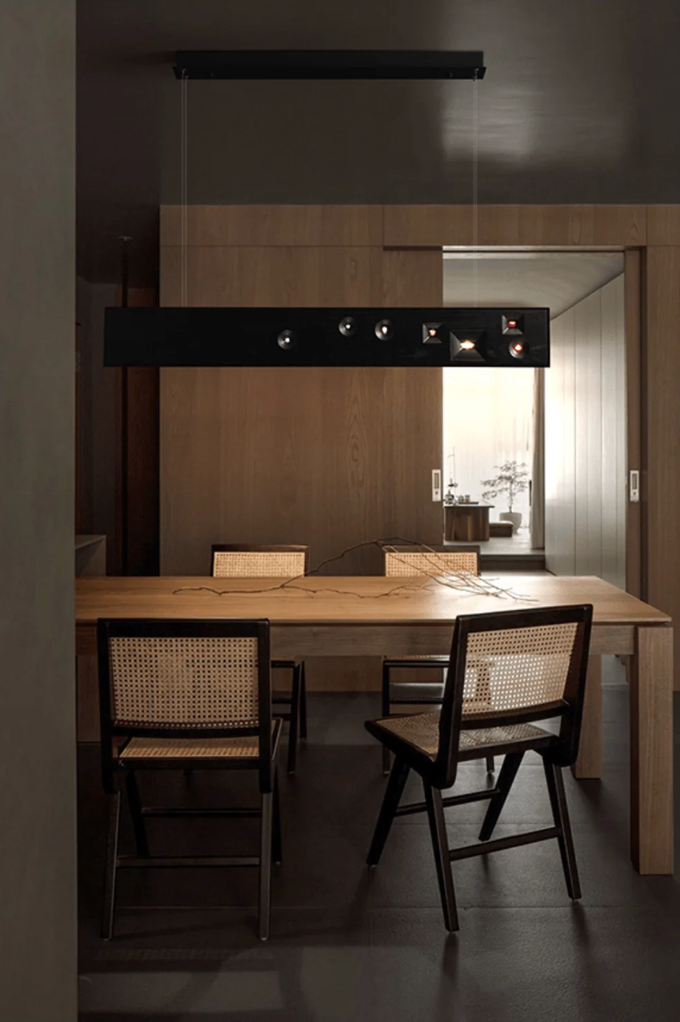 Lustra Pendant Light Wood Gemstone Linear LED - Image 20