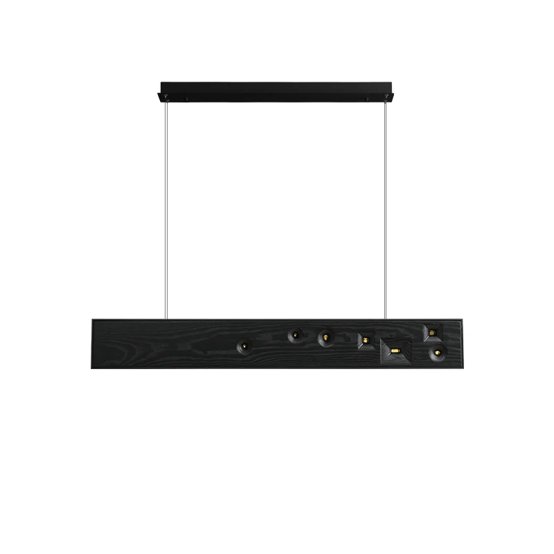 Lustra Pendant Light Wood Gemstone Linear LED - Image 25