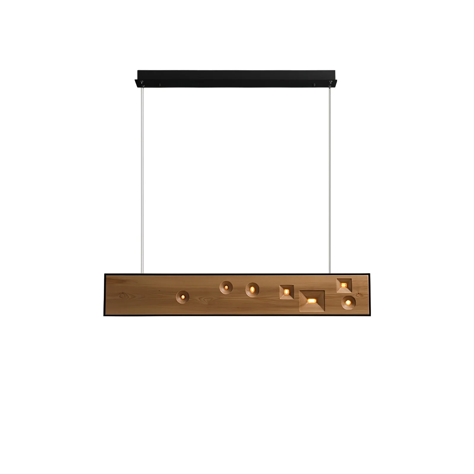 Lustra Pendant Light Wood Gemstone Linear LED - Image 26