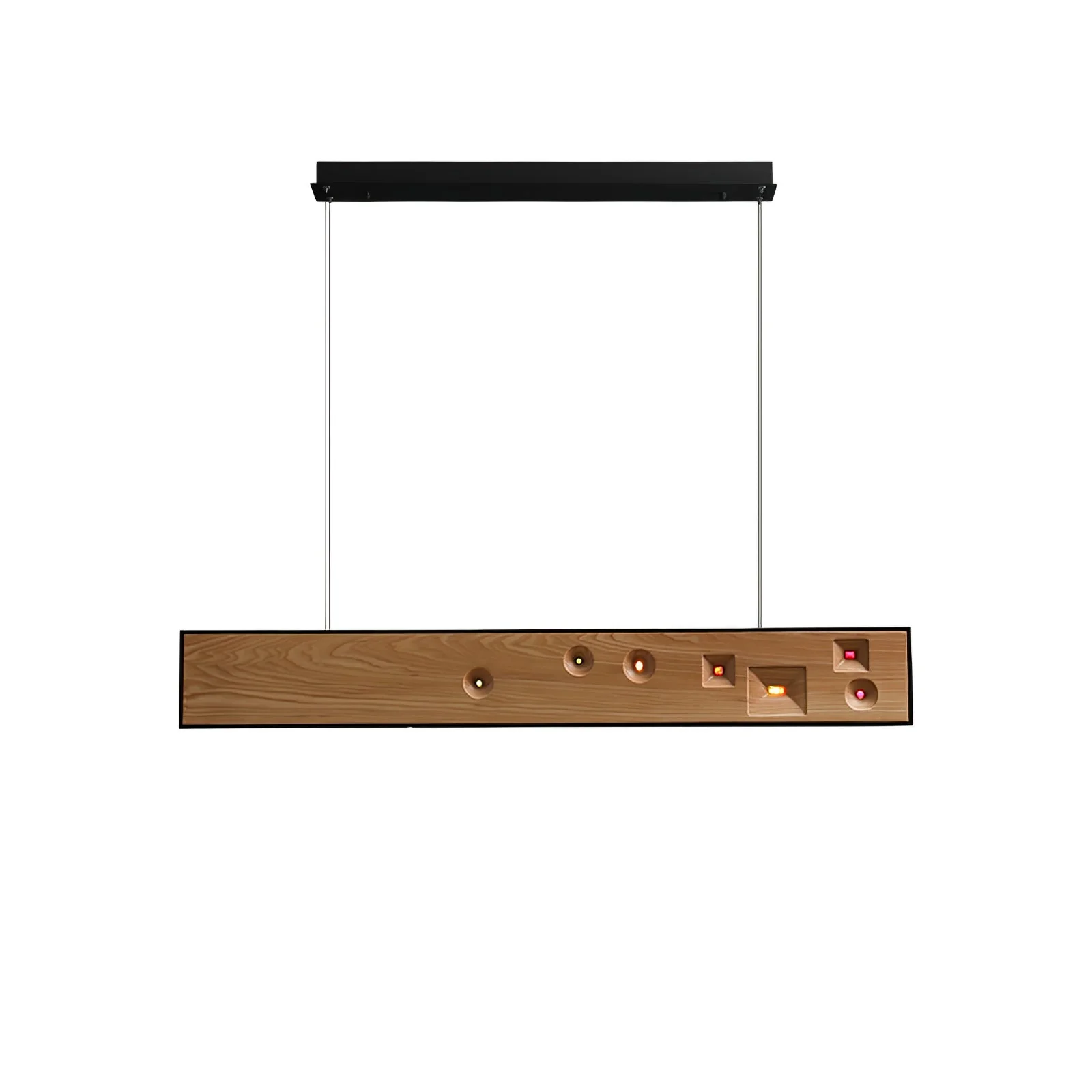 Lustra Pendant Light Wood Gemstone Linear LED - Image 37