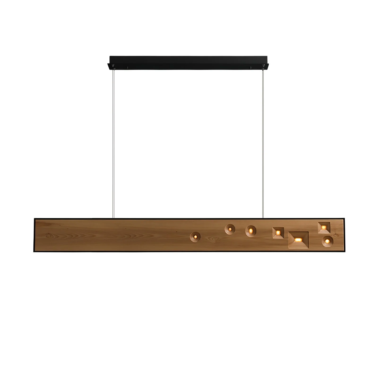 Lustra Pendant Light Wood Gemstone Linear LED - Image 41