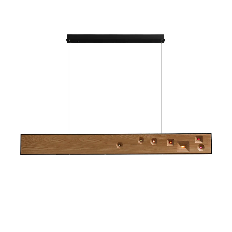 Lustra Pendant Light Wood Gemstone Linear LED - Image 44