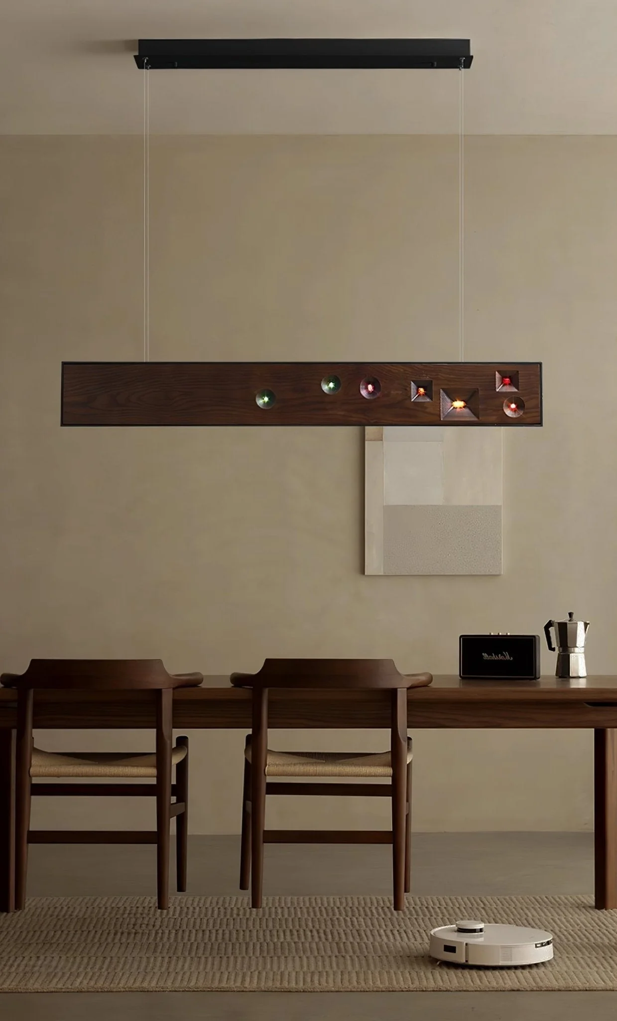 Lustra Pendant Light Wood Gemstone Linear LED - Image 51