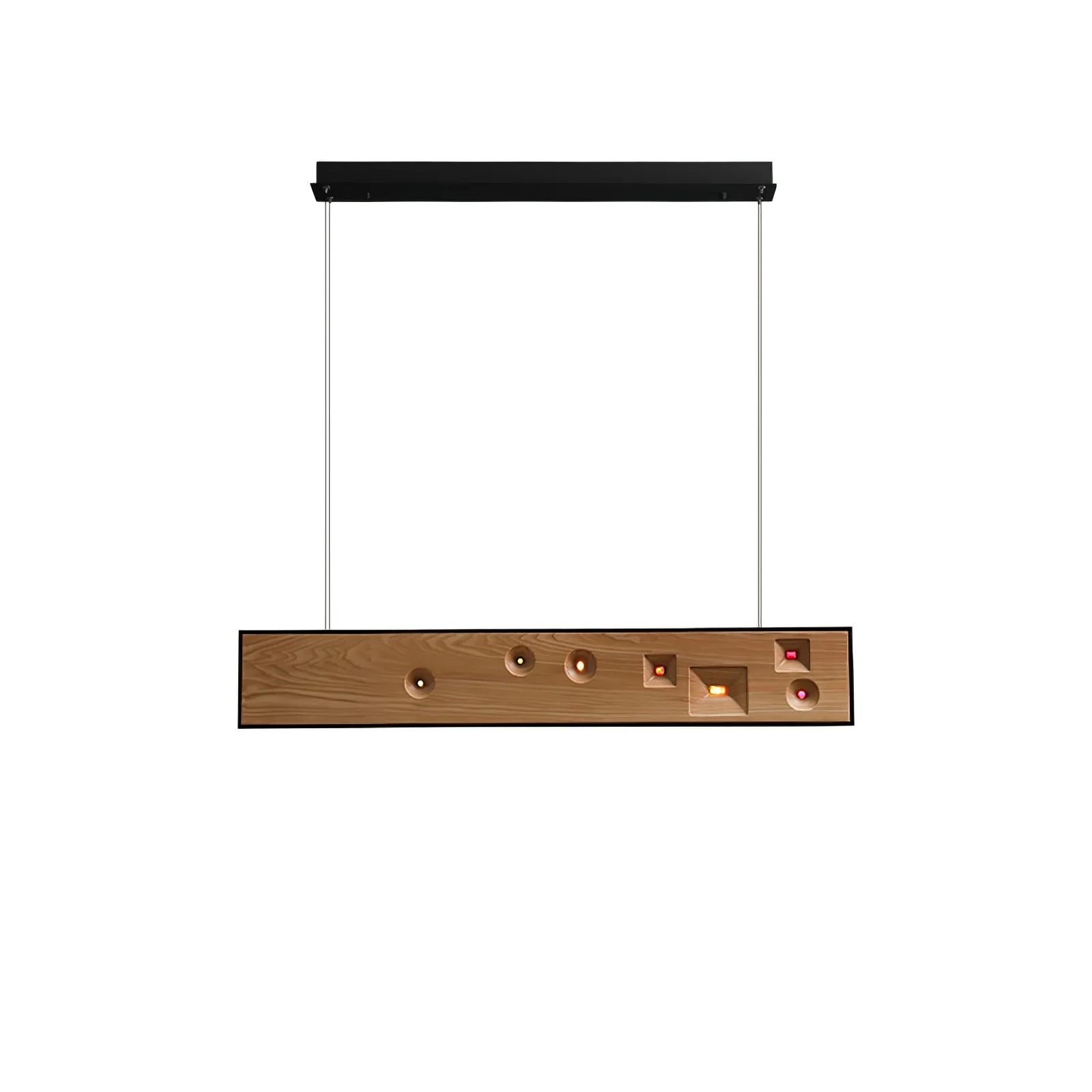 Lustra Pendant Light Wood Gemstone Linear LED - Image 54