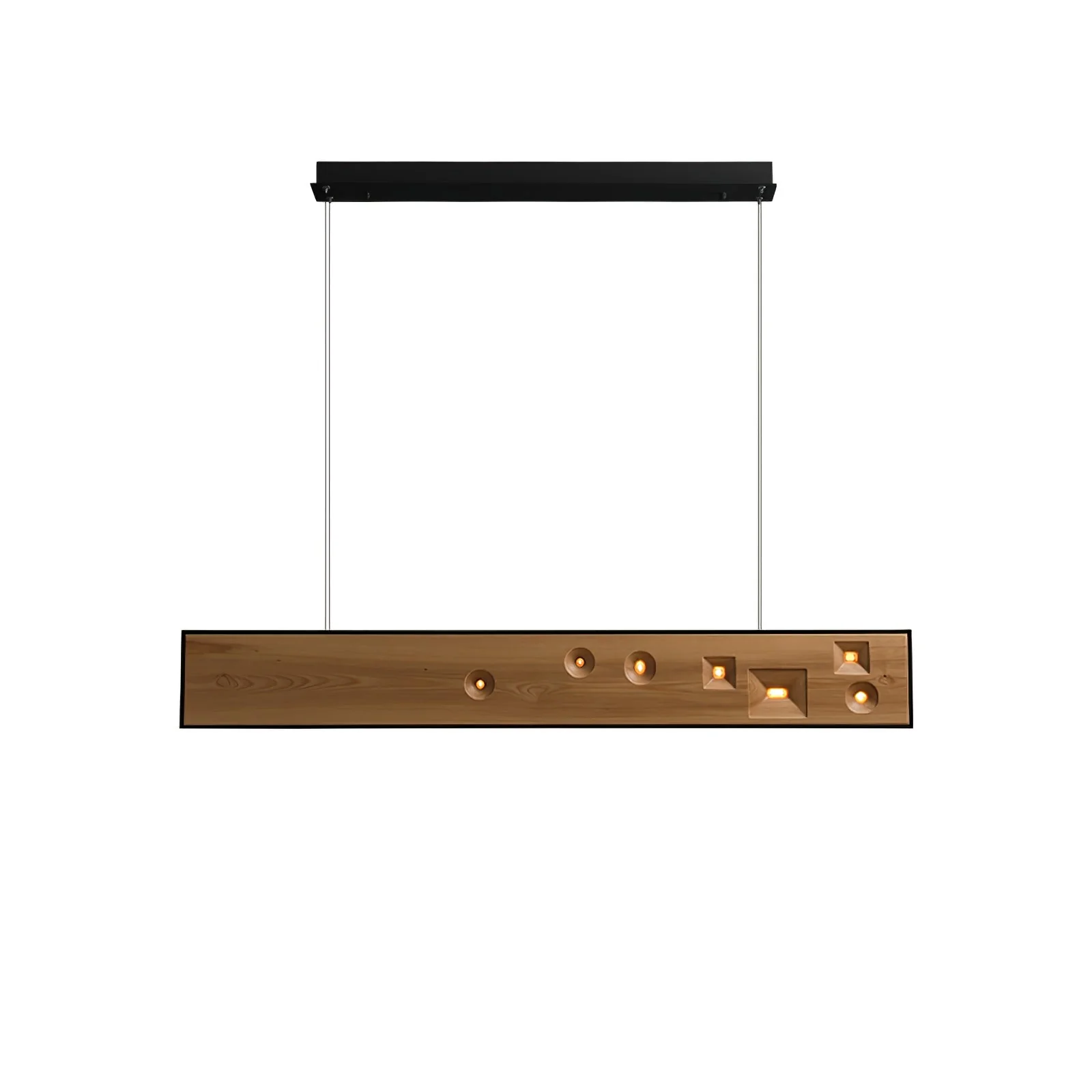 Lustra Pendant Light Wood Gemstone Linear LED - Image 8