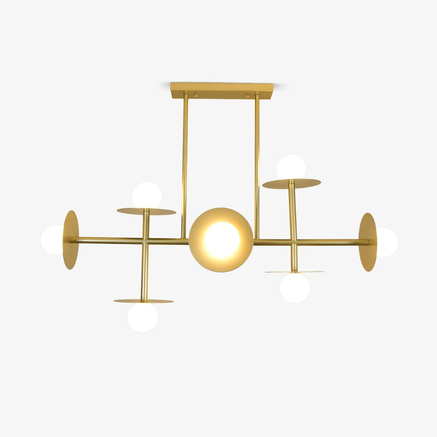 Lustra Strada Chandelier Brass Glass Geometric
