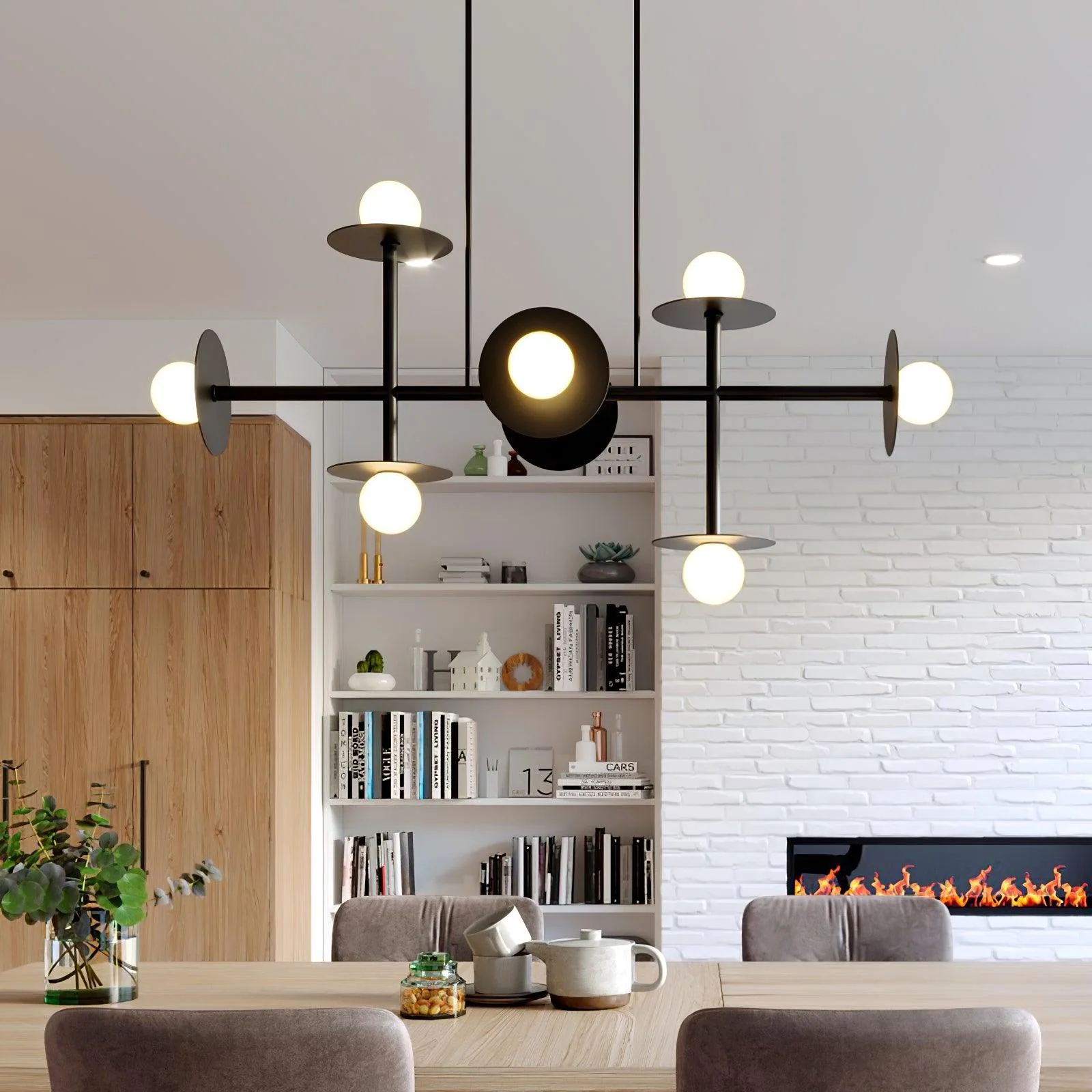 Lustra Strada Chandelier Brass Glass Geometric - Image 13