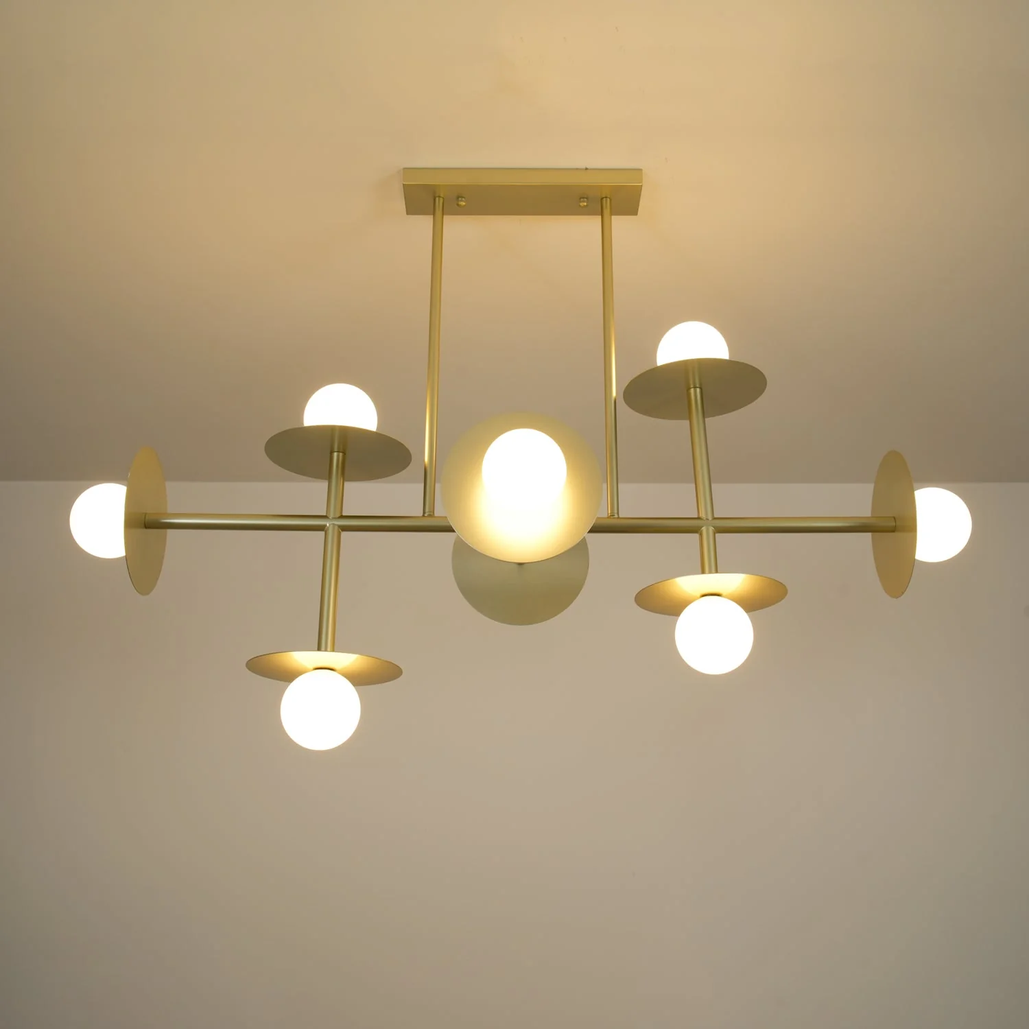 Lustra Strada Chandelier Brass Glass Geometric - Image 17