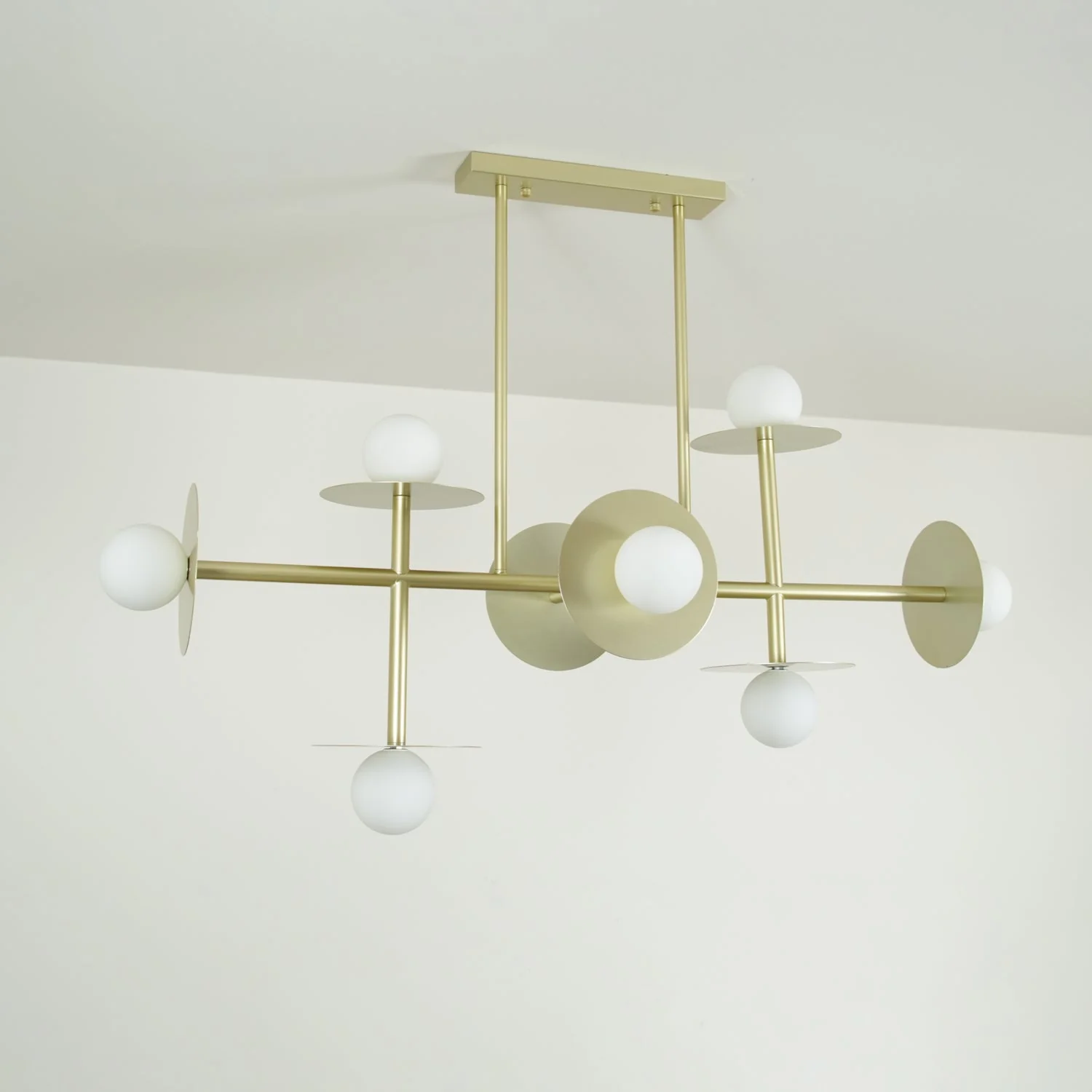 Lustra Strada Chandelier Brass Glass Geometric - Image 21