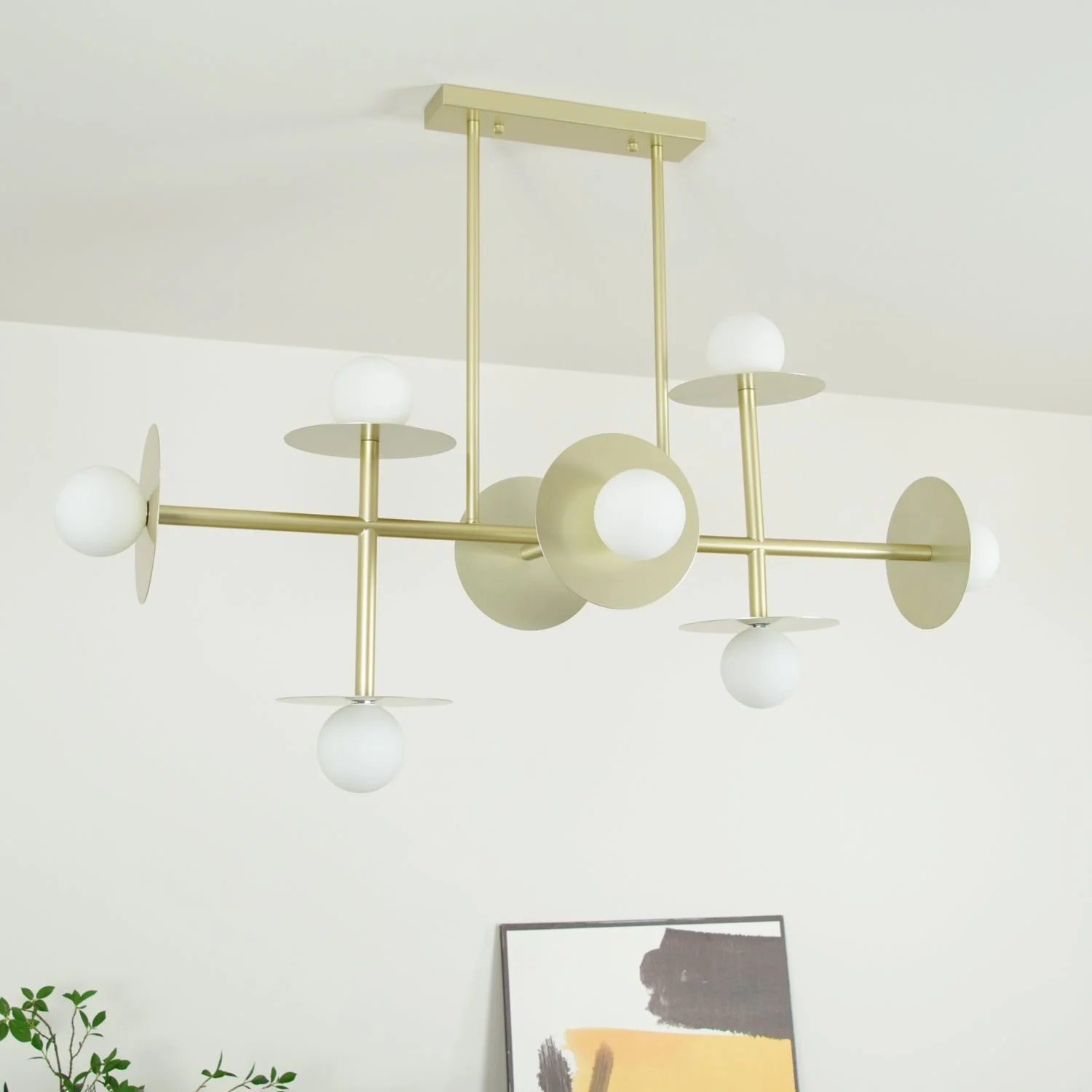 Lustra Strada Chandelier Brass Glass Geometric - Image 22