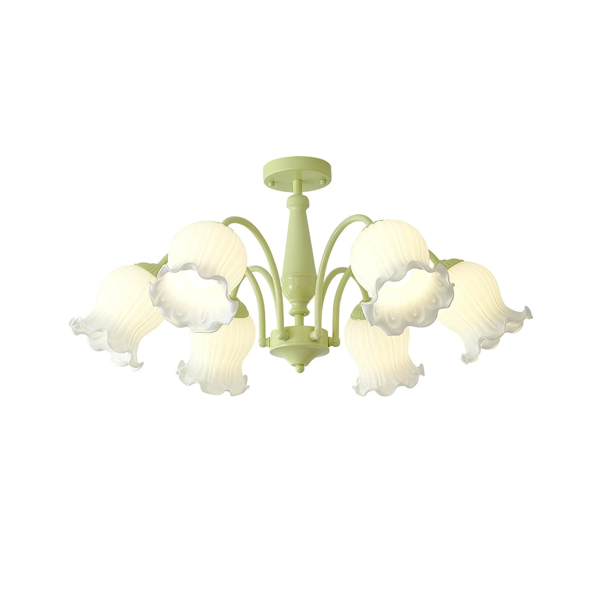 Lustra Trumpet Chandelier Floral Pastel Glass Petals - Image 28