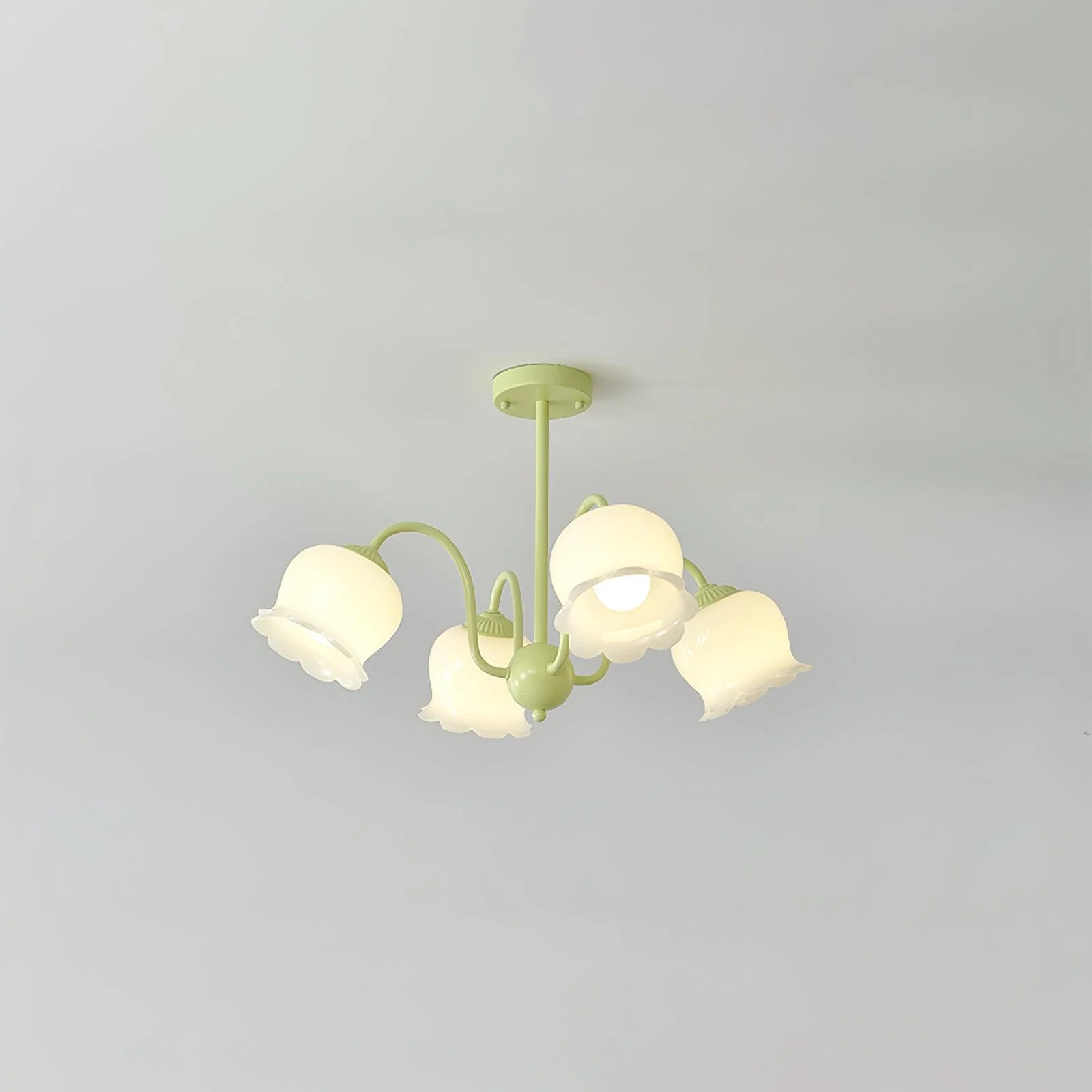 Lustra Trumpet Chandelier Floral Pastel Glass Petals - Image 29