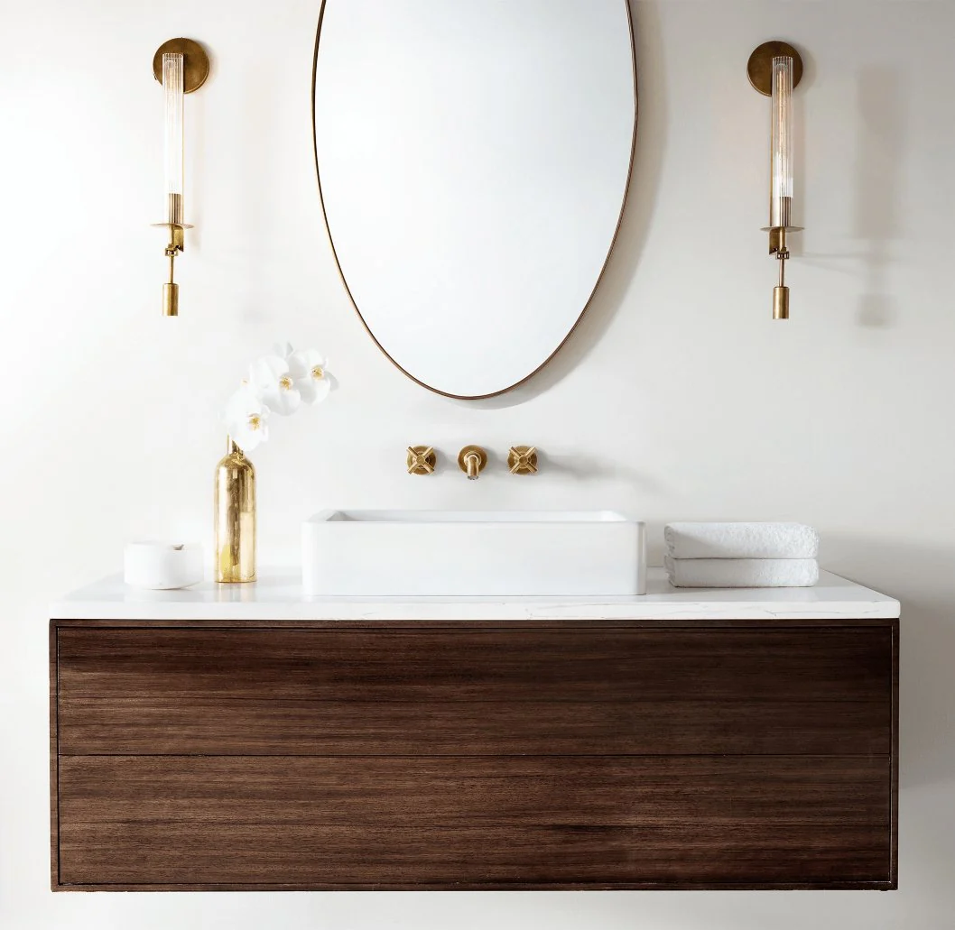 Lustra Wall Lamp Brass Minimalist Ribbed Glass - Image 7