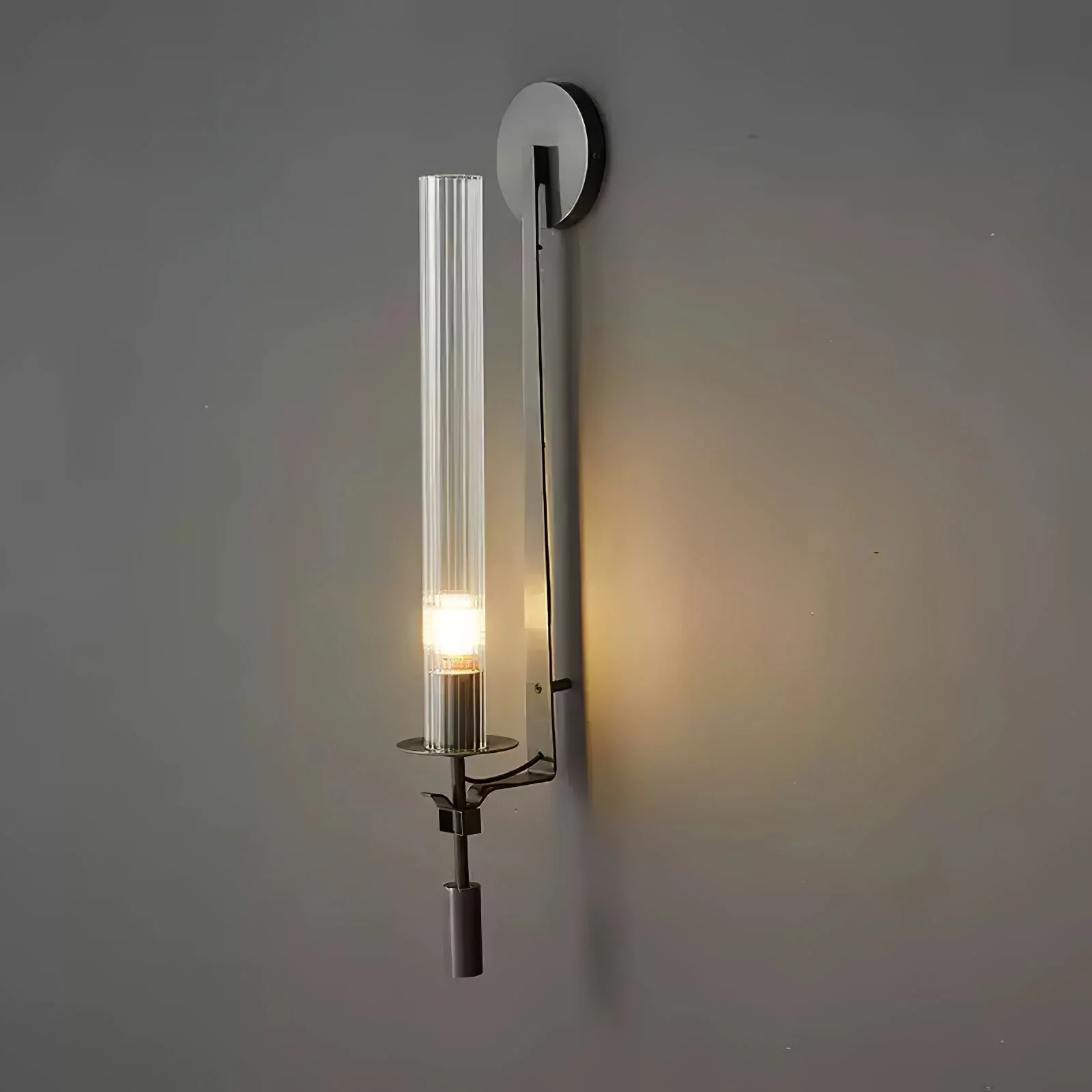 Lustra Wall Lamp Brass Minimalist Ribbed Glass - Image 74