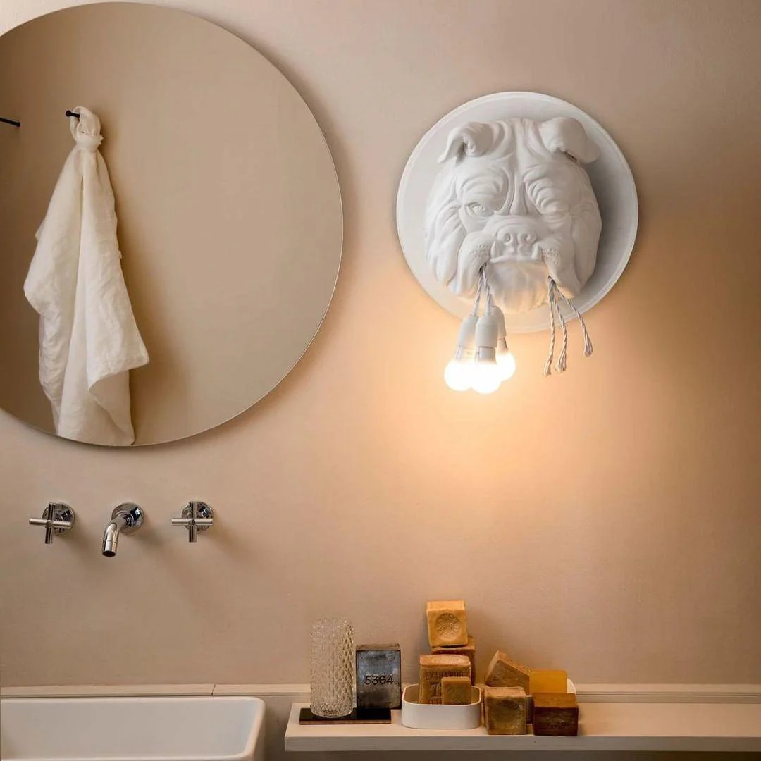 Lustra Wall Lamp Bulldog Sculpture Whimsical - Image 3