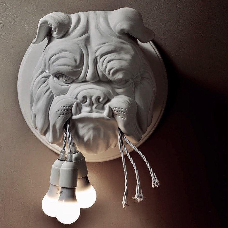 Lustra Wall Lamp Bulldog Sculpture Whimsical - Image 9