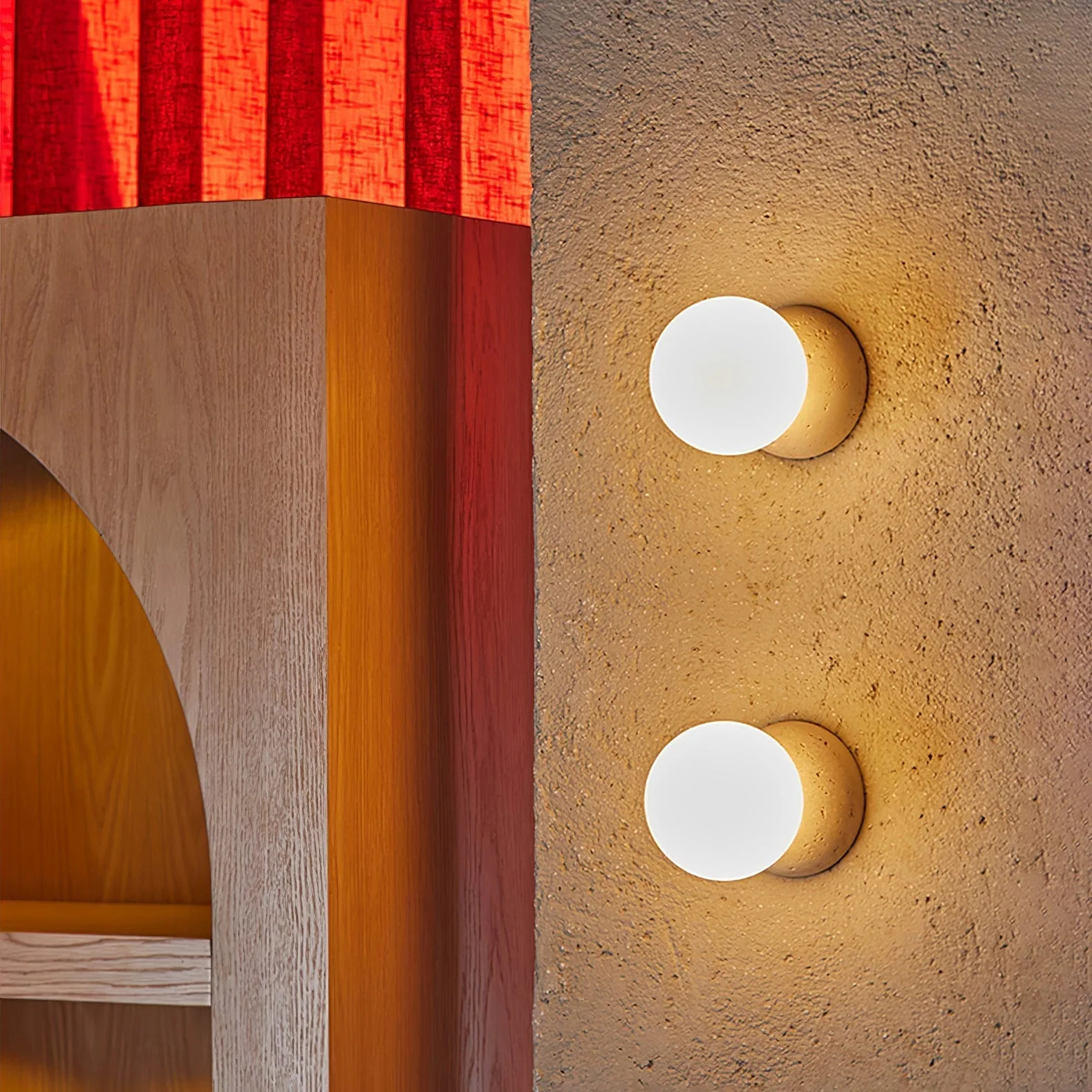 Lustra Wall Lamp Concrete Opal Glass - Image 16
