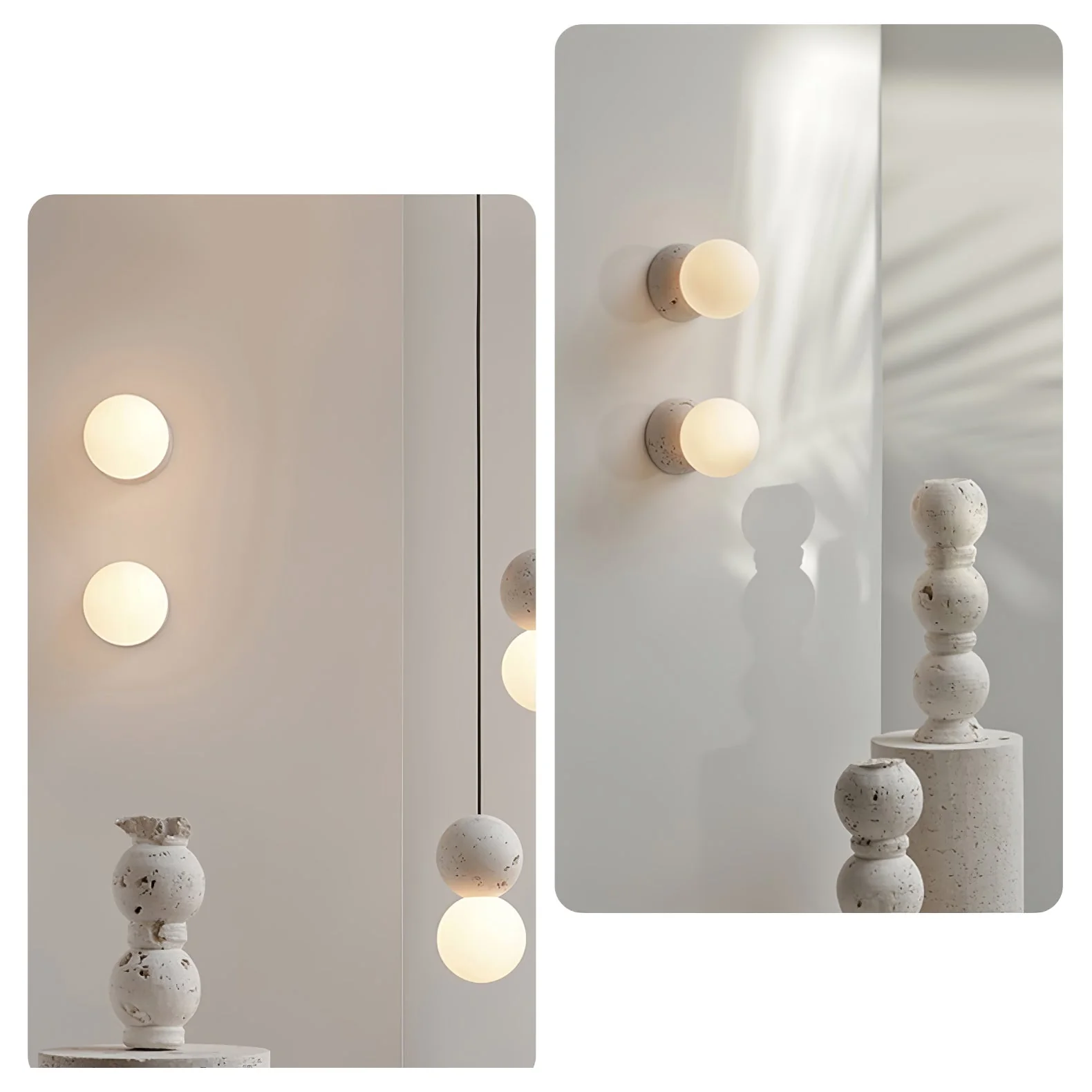 Lustra Wall Lamp Concrete Opal Glass - Image 26