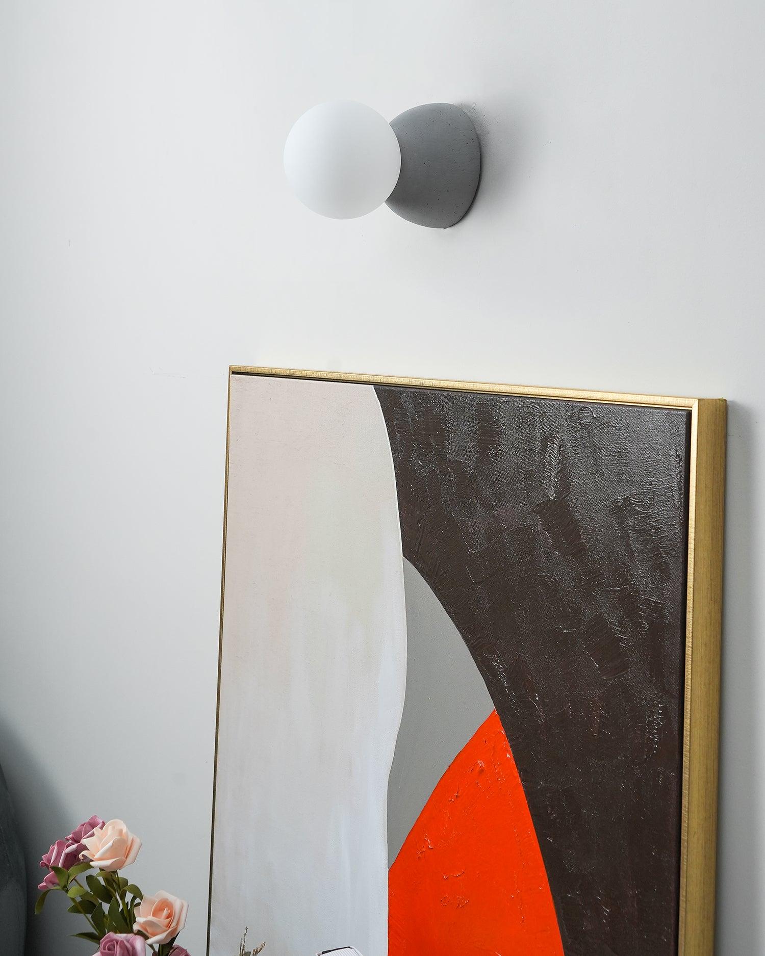 Lustra Wall Lamp Concrete Opal Glass - Image 34
