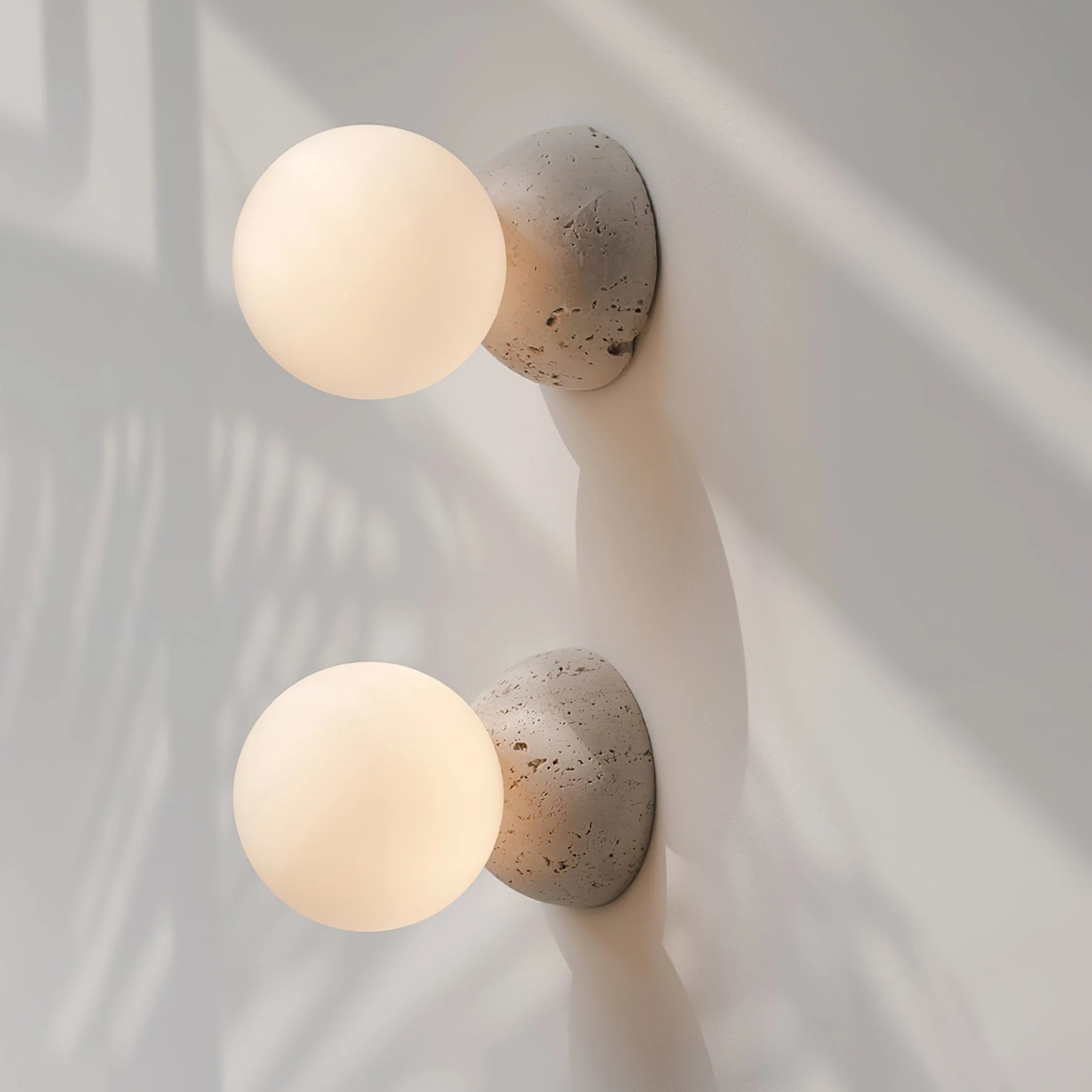Lustra Wall Lamp Concrete Opal Glass - Image 4