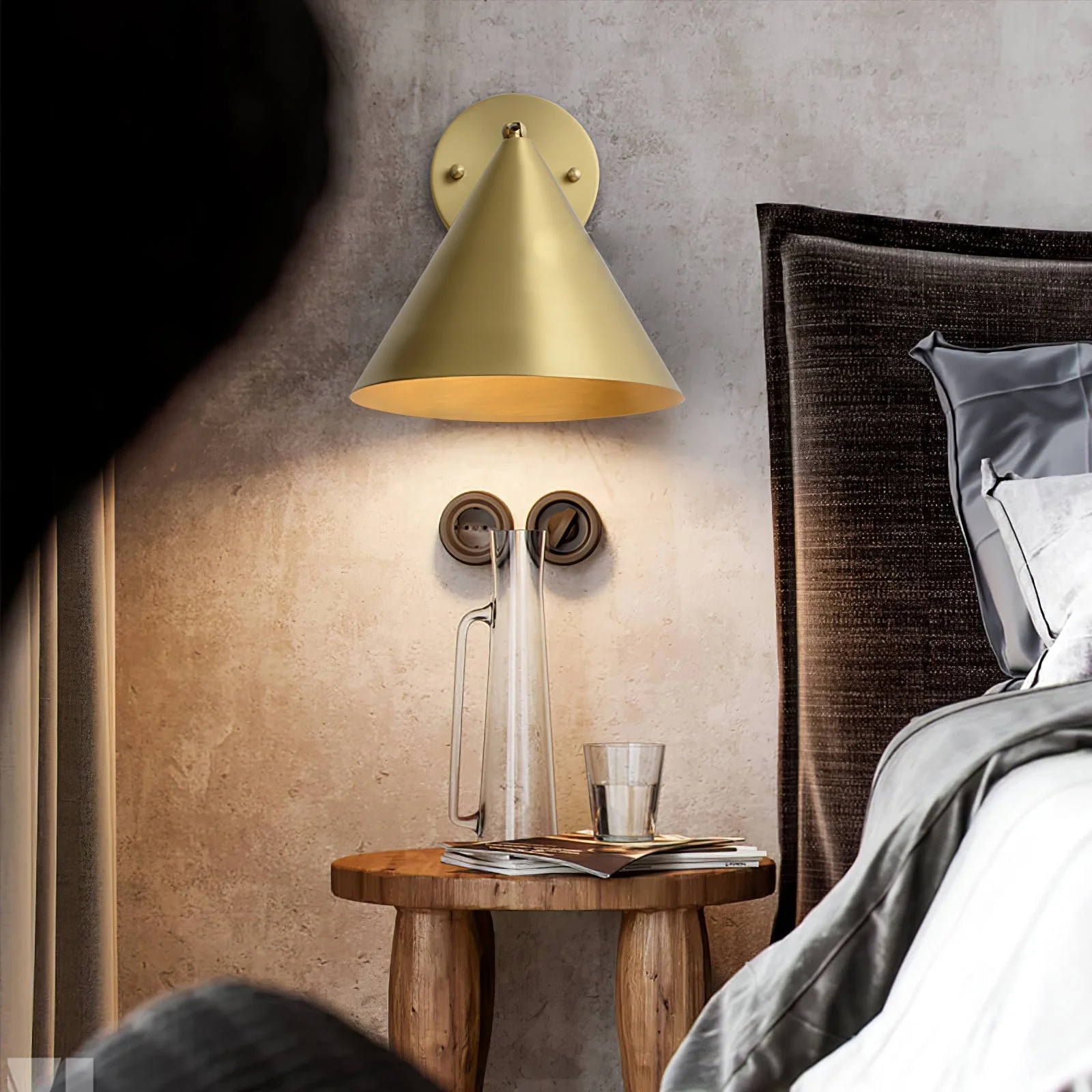 Lustra Wall Lamp Cone Brass Minimalist - Image 2