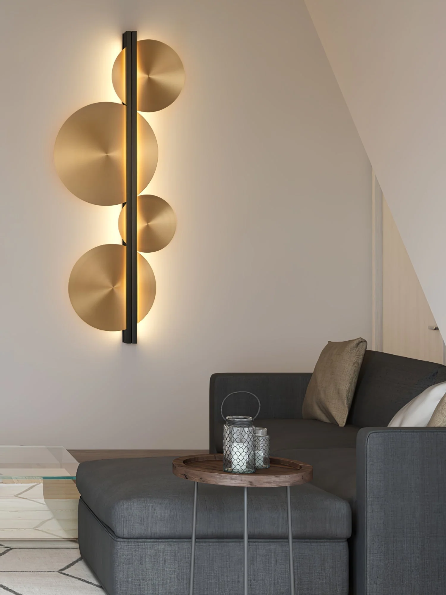 Lustra Wall Lamp Gold Circular Sculptural - Image 22