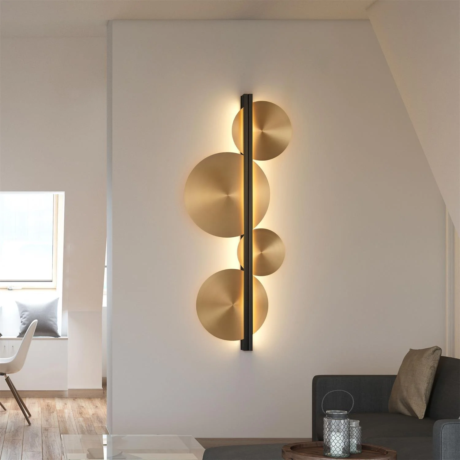 Lustra Wall Lamp Gold Circular Sculptural - Image 9
