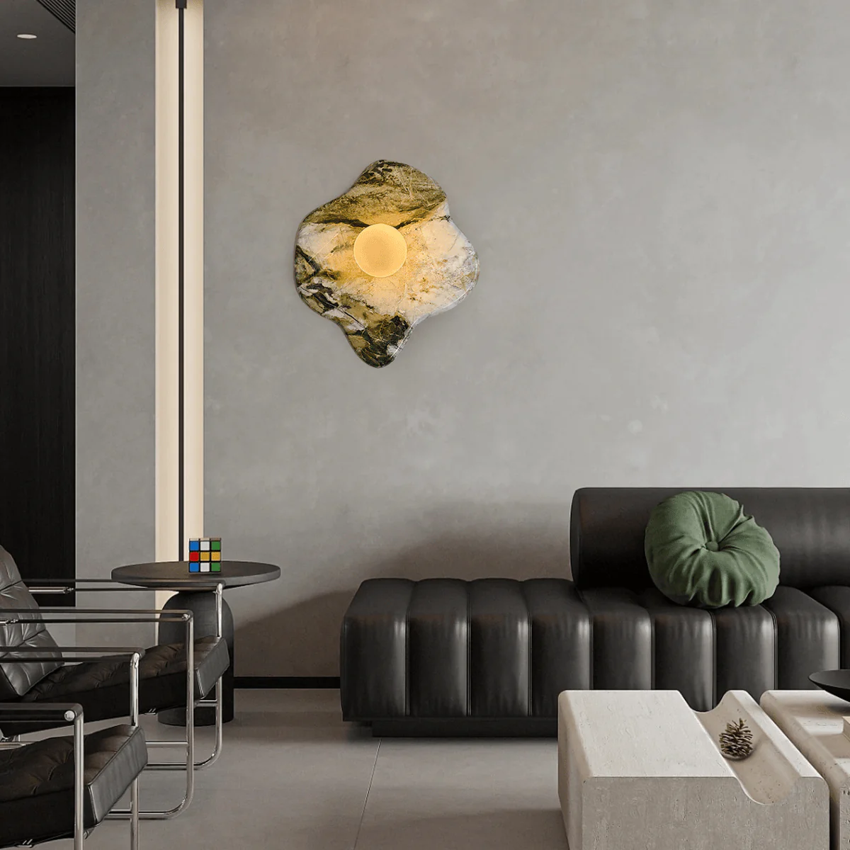 Lustra Wall Lamp Green Marble Glass - Image 2