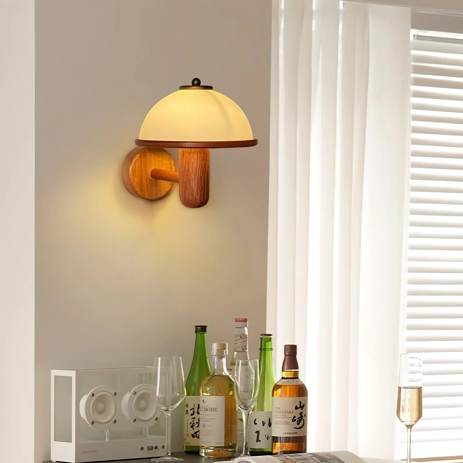 Lustra Wall Lamp Mushroom Wood Oak - Image 16
