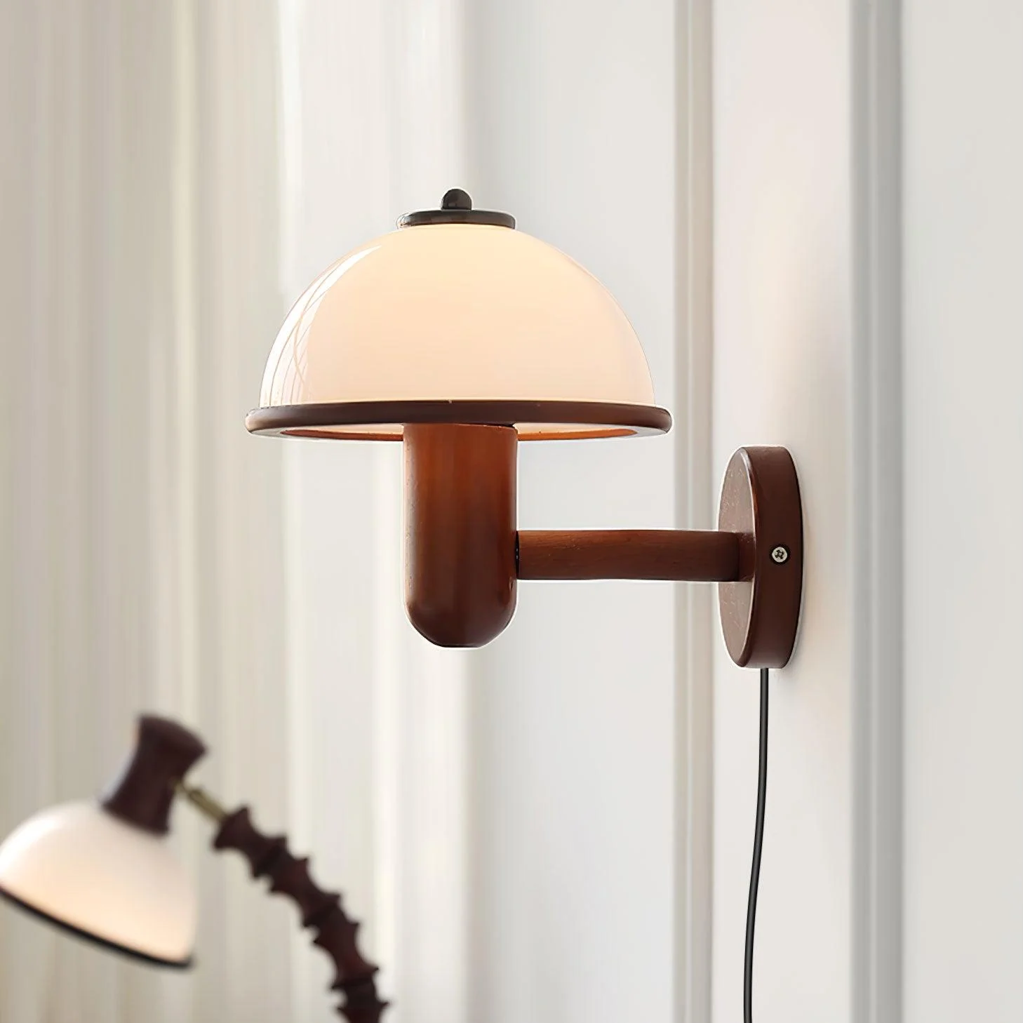 Lustra Wall Lamp Mushroom Wood Oak - Image 19