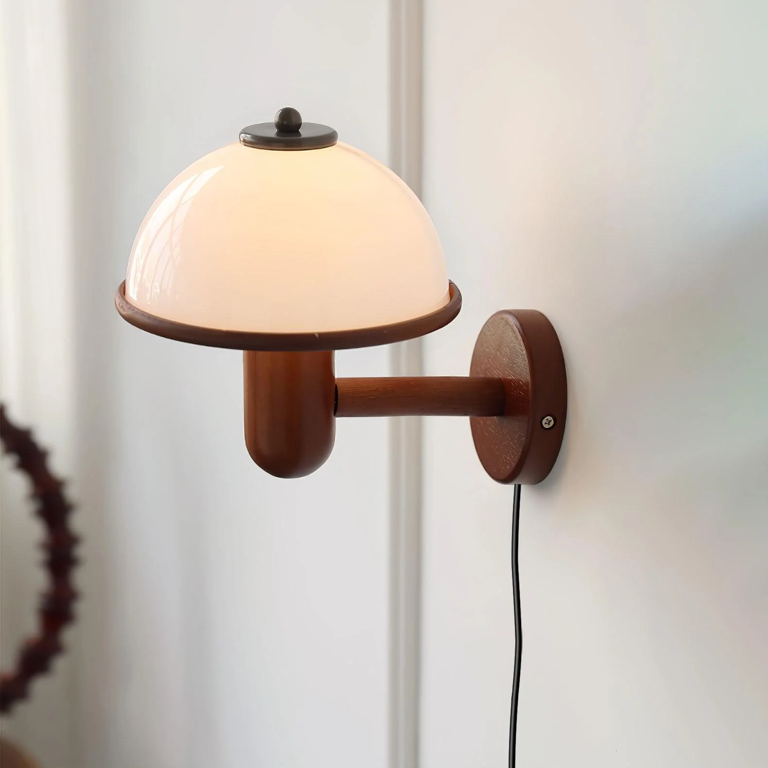 Lustra Wall Lamp Mushroom Wood Oak - Image 2