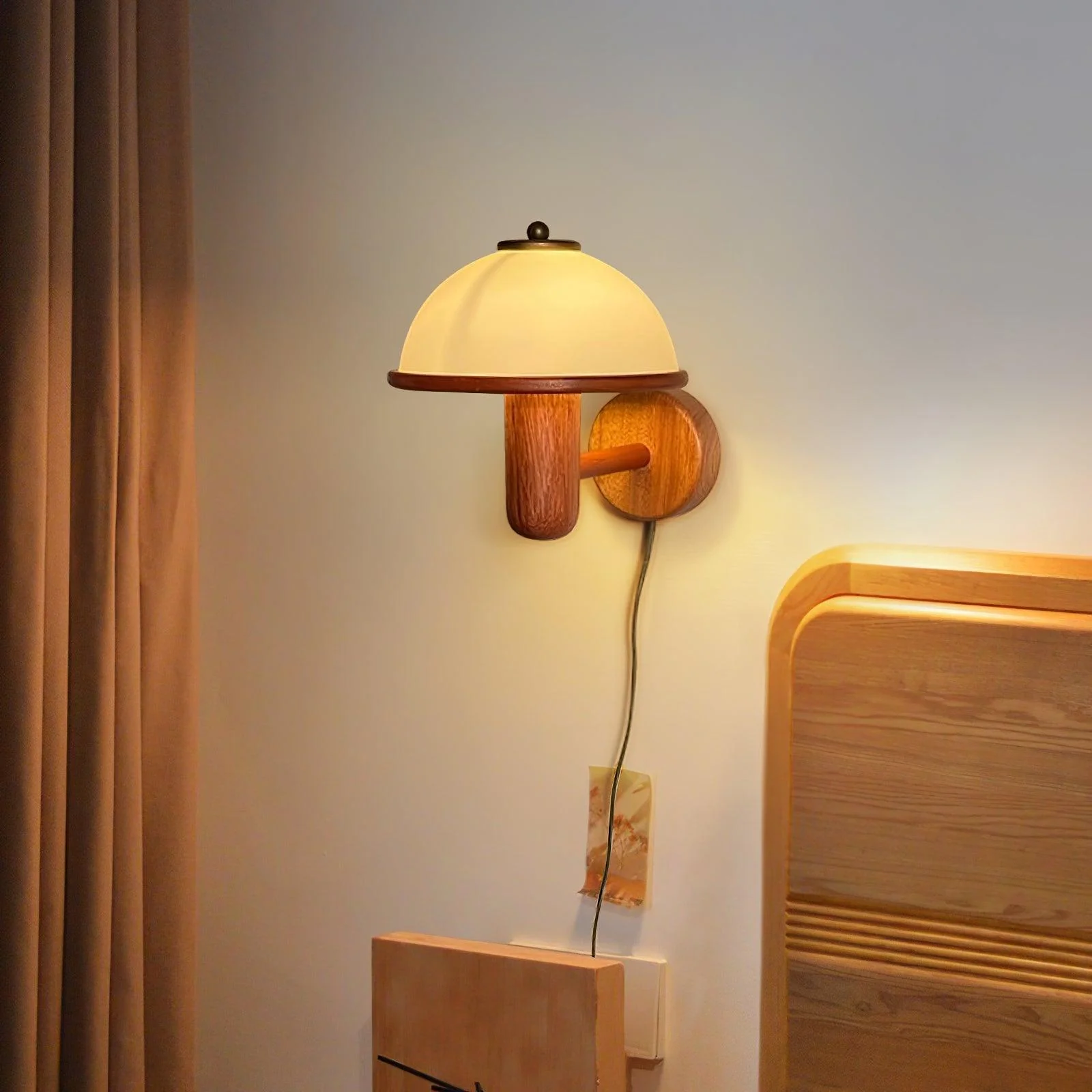 Lustra Wall Lamp Mushroom Wood Oak - Image 34