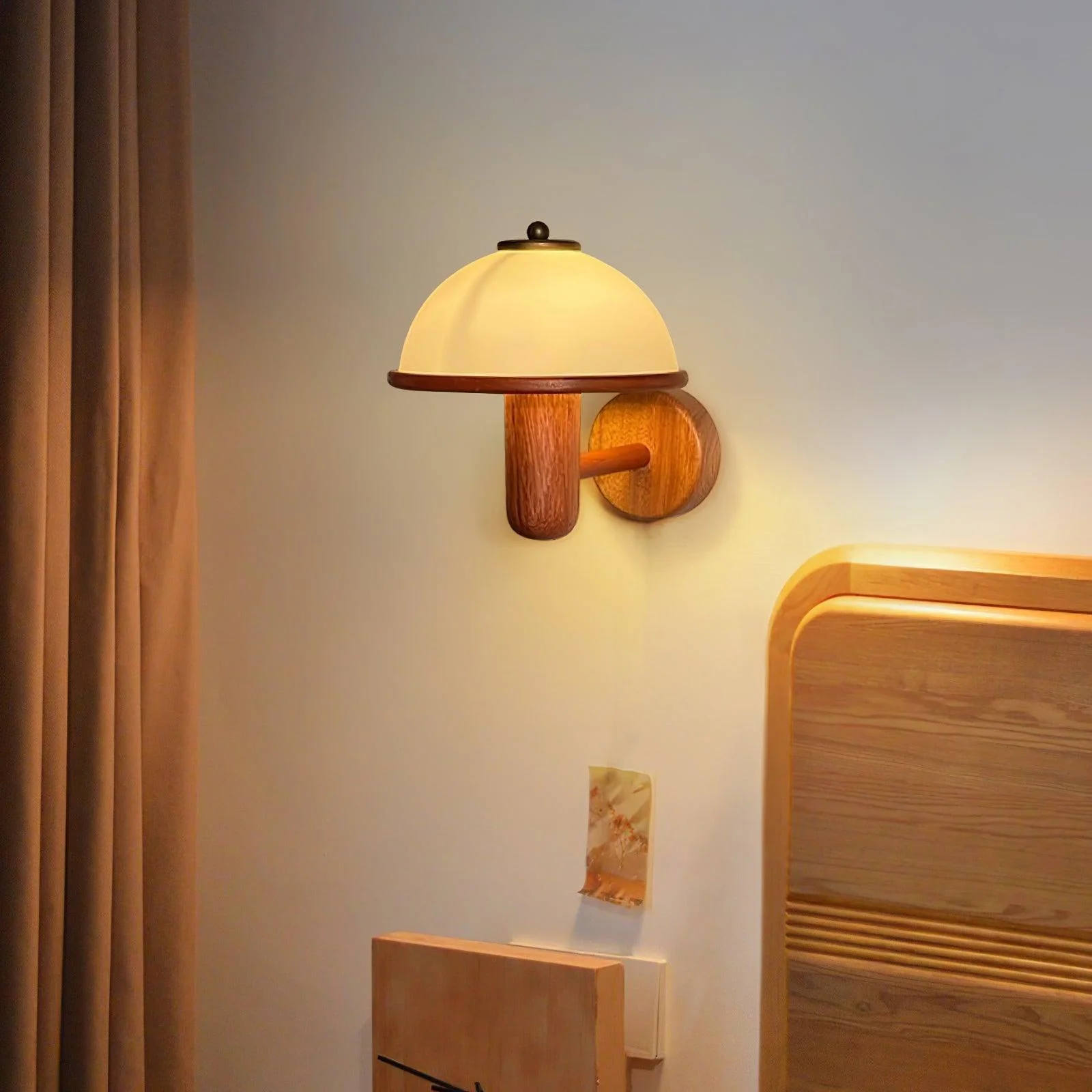 Lustra Wall Lamp Mushroom Wood Oak - Image 36