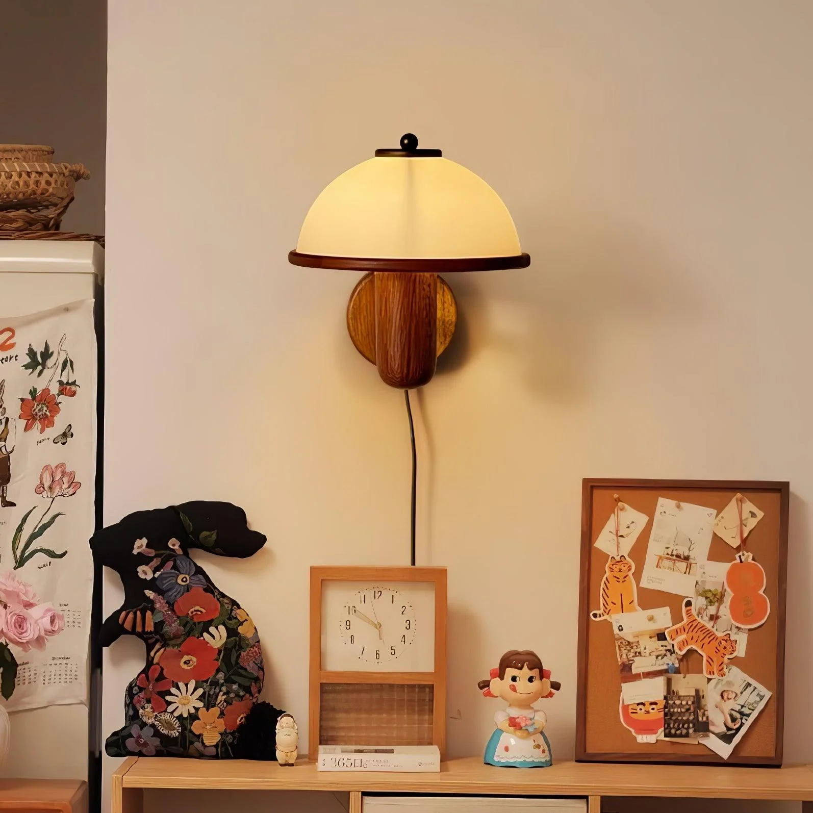 Lustra Wall Lamp Mushroom Wood Oak - Image 44