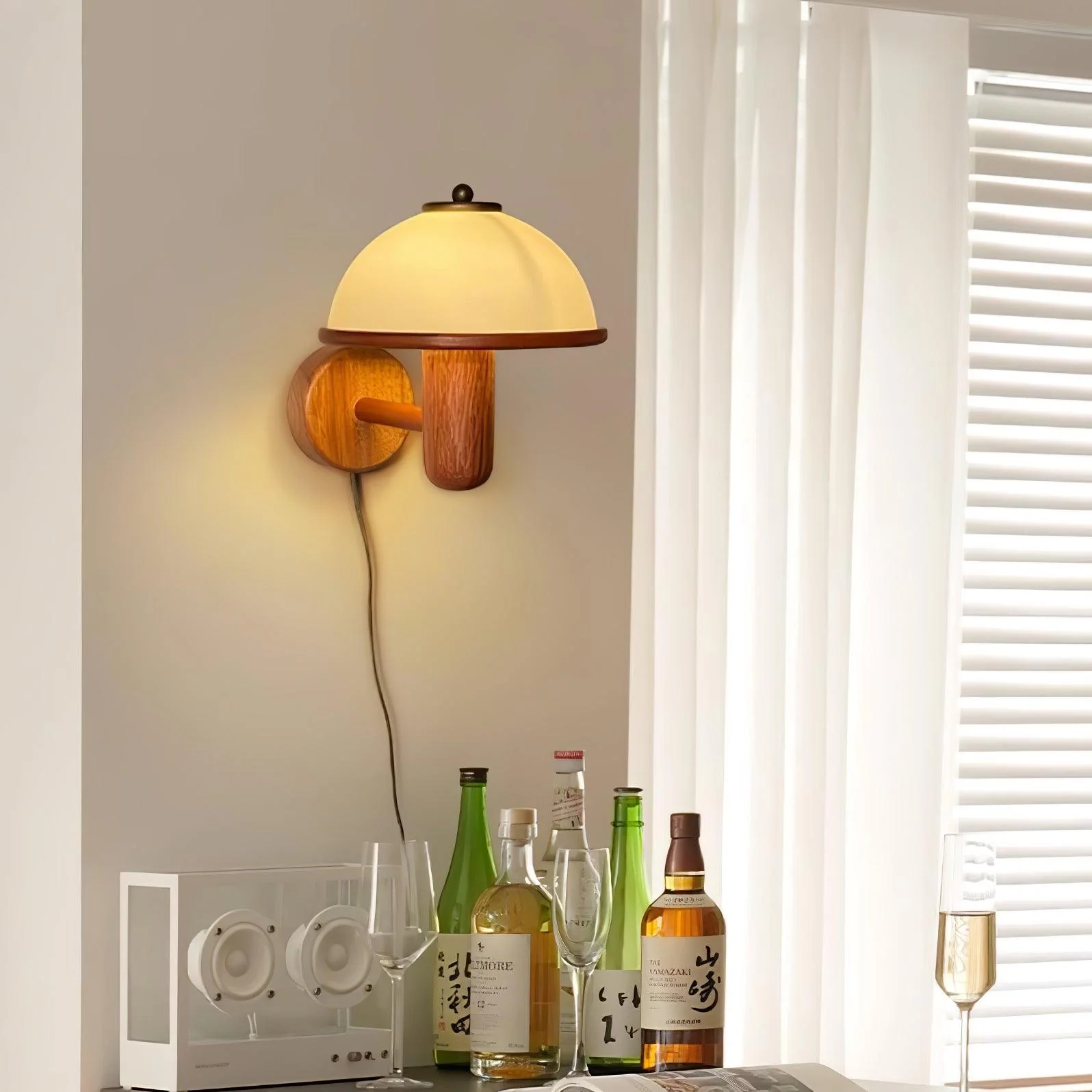 Lustra Wall Lamp Mushroom Wood Oak - Image 45