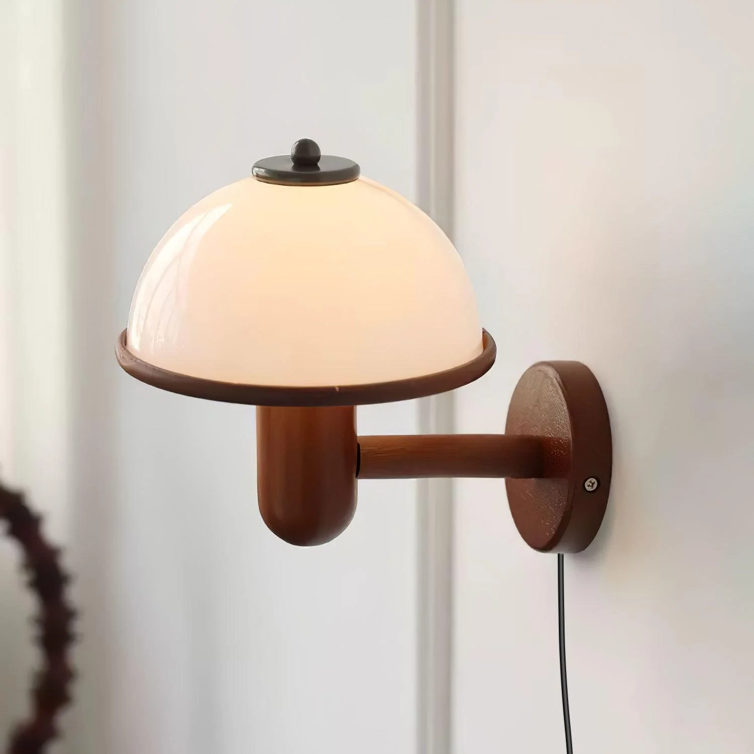 Lustra Wall Lamp Mushroom Wood Oak - Image 9