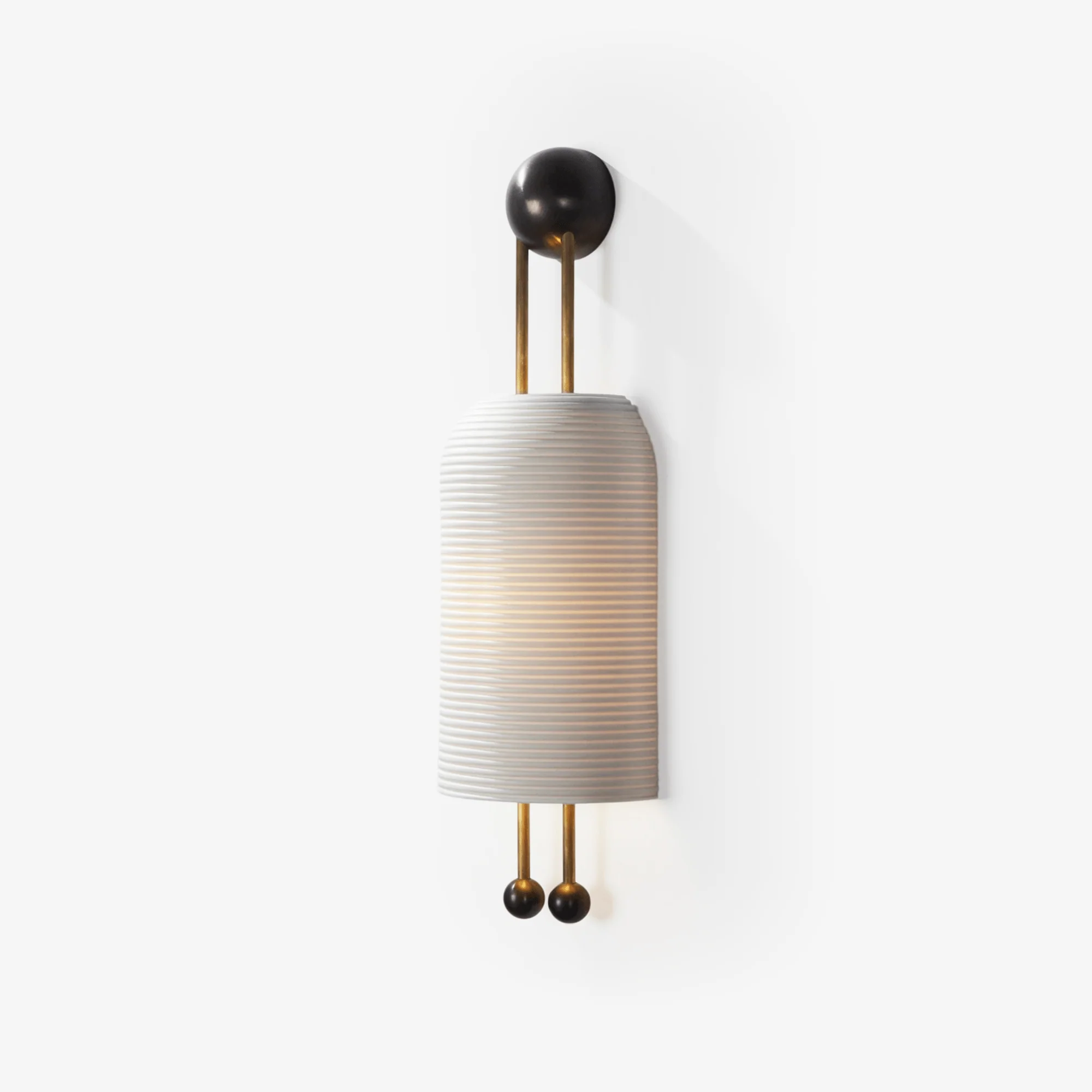 Lustra Wall Lamp Opal Glass Gold Rods - Image 2