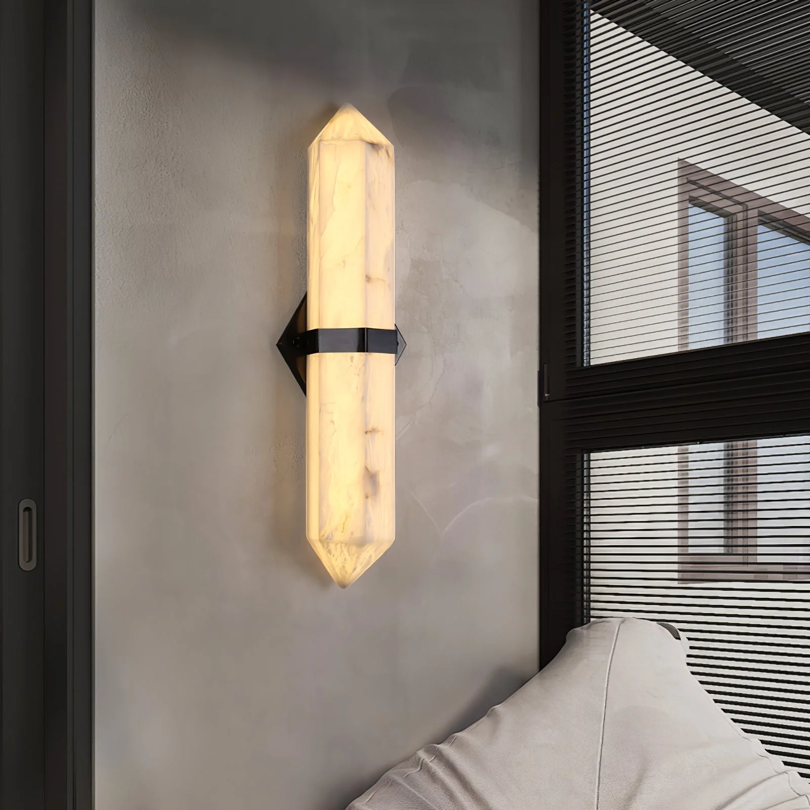 Lustra Wall Light Alabaster Brass for Bedroom - Image 2