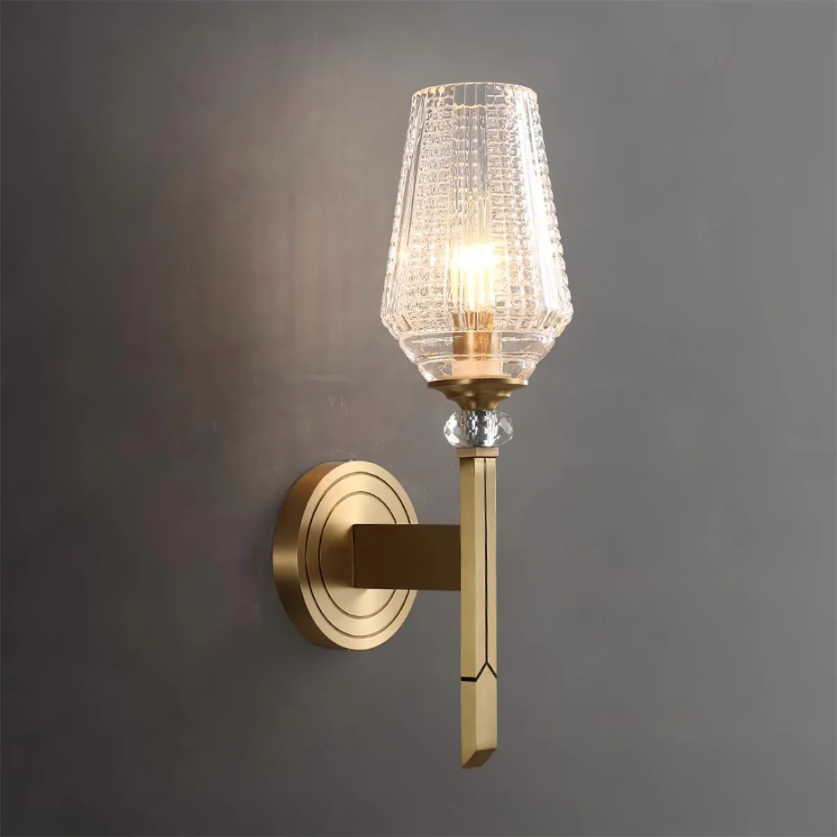 Lustra Wall Light Brass Crystal Elegant - Image 9