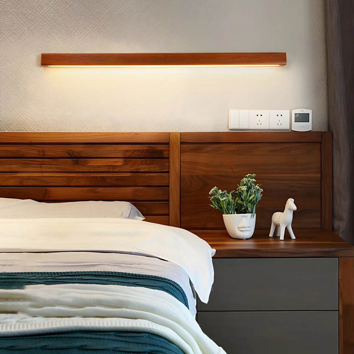 Lustra Wall Light Wood Linear Minimalist LED - Image 30