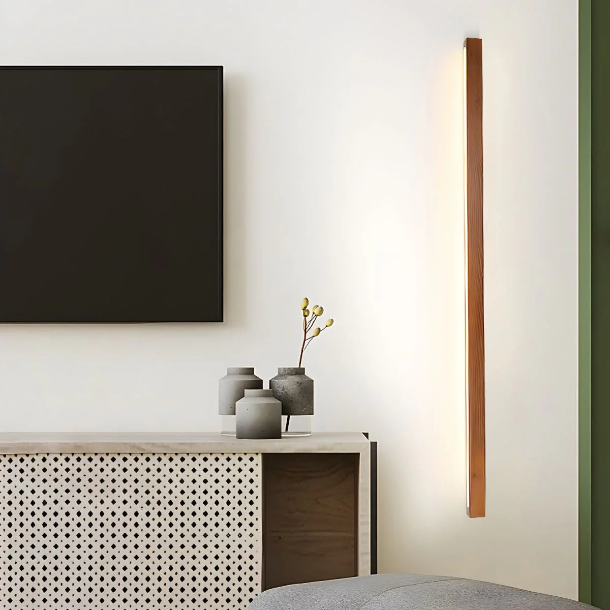 Lustra Wall Light Wood Linear Minimalist LED - Image 31