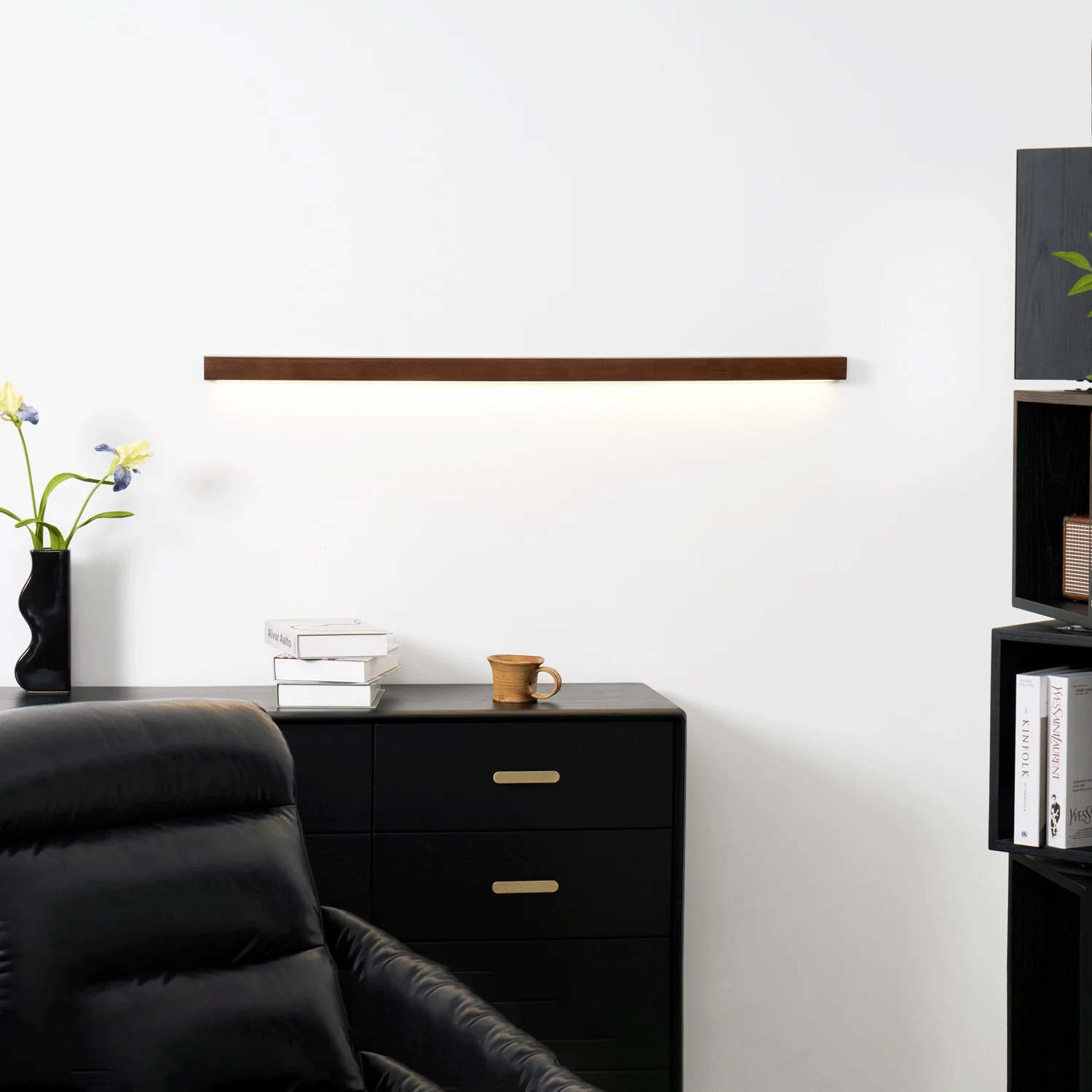 Lustra Wall Light Wood Linear Minimalist LED - Image 4