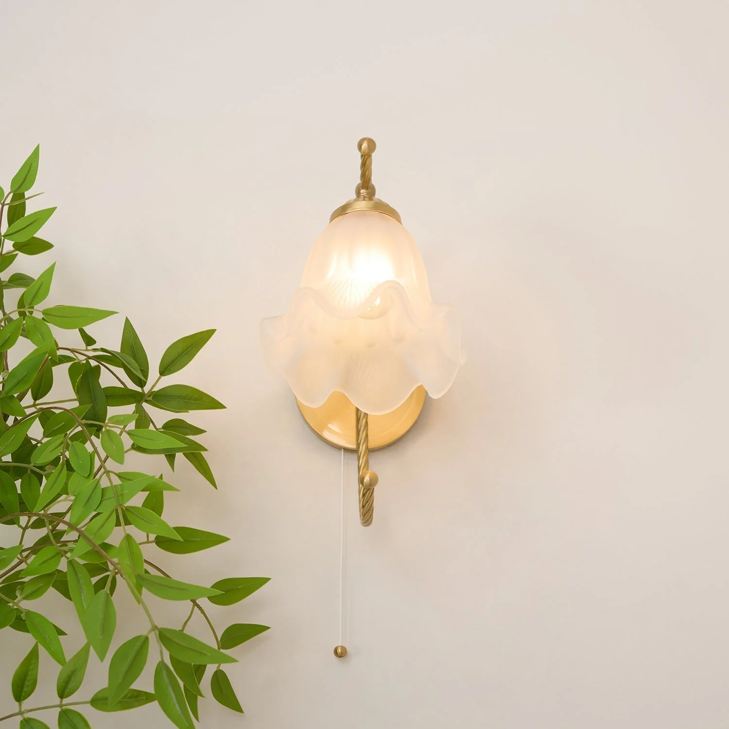 Lustra Wall Sconce Brass Gooseneck Glass - Image 15