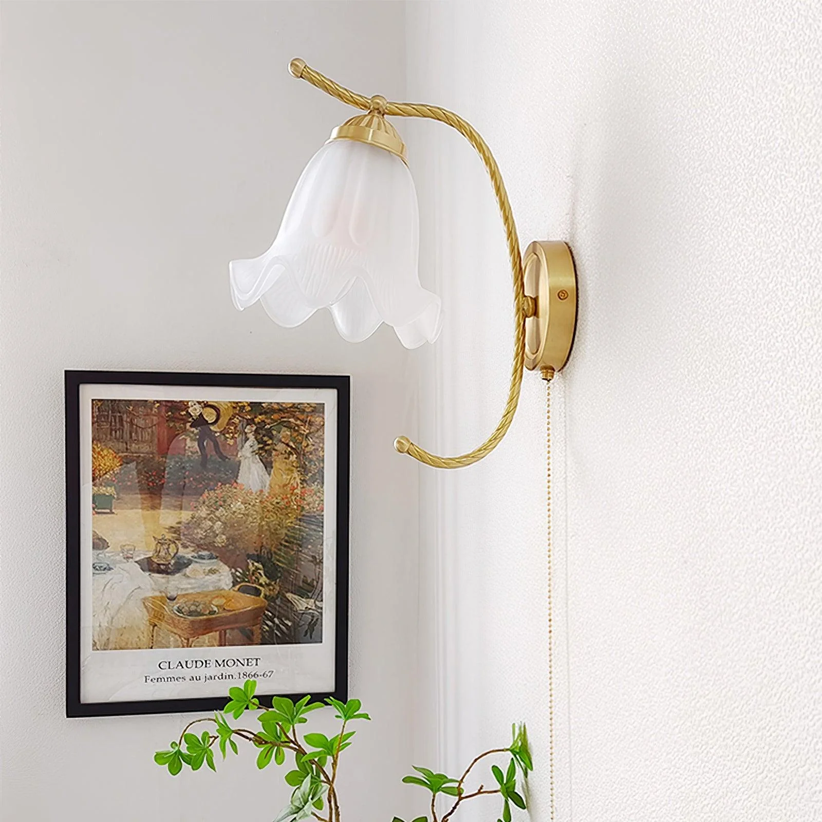 Lustra Wall Sconce Brass Gooseneck Glass - Image 20