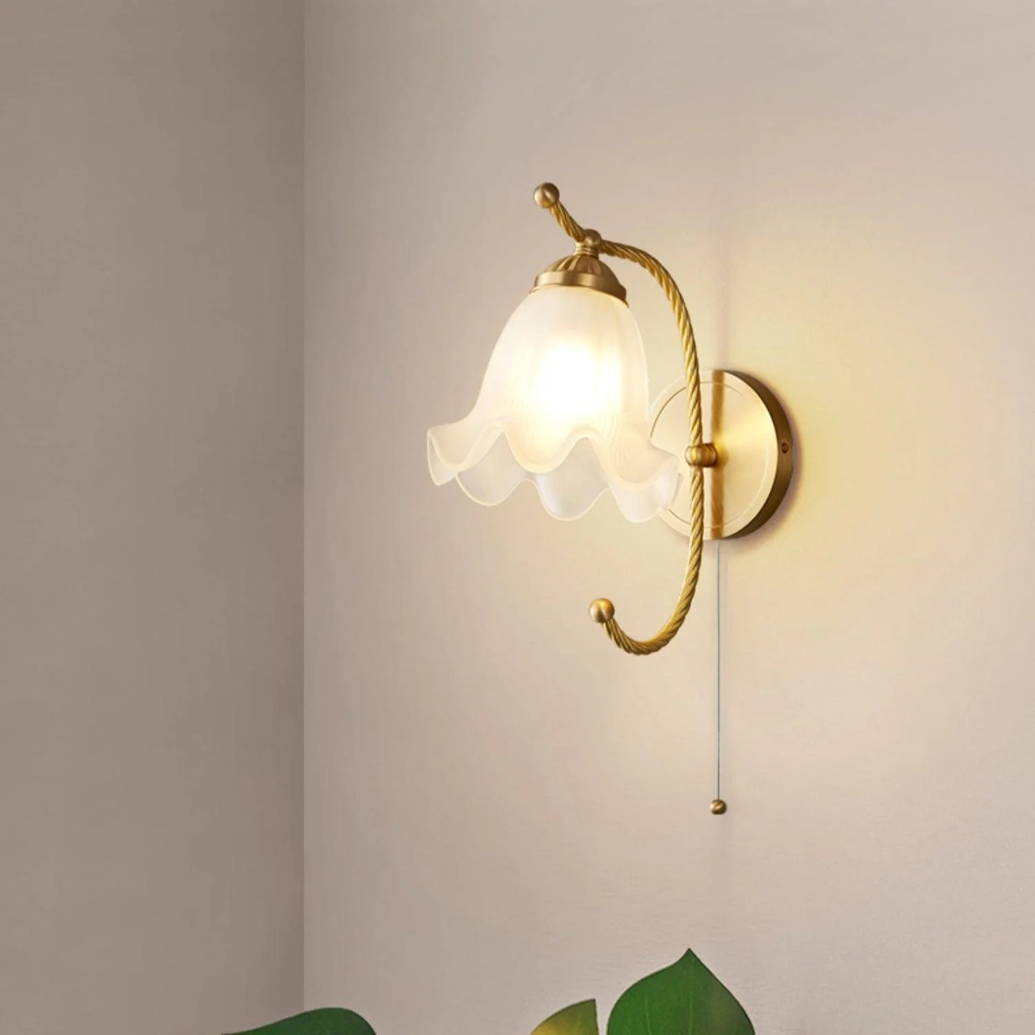 Lustra Wall Sconce Brass Gooseneck Glass - Image 21