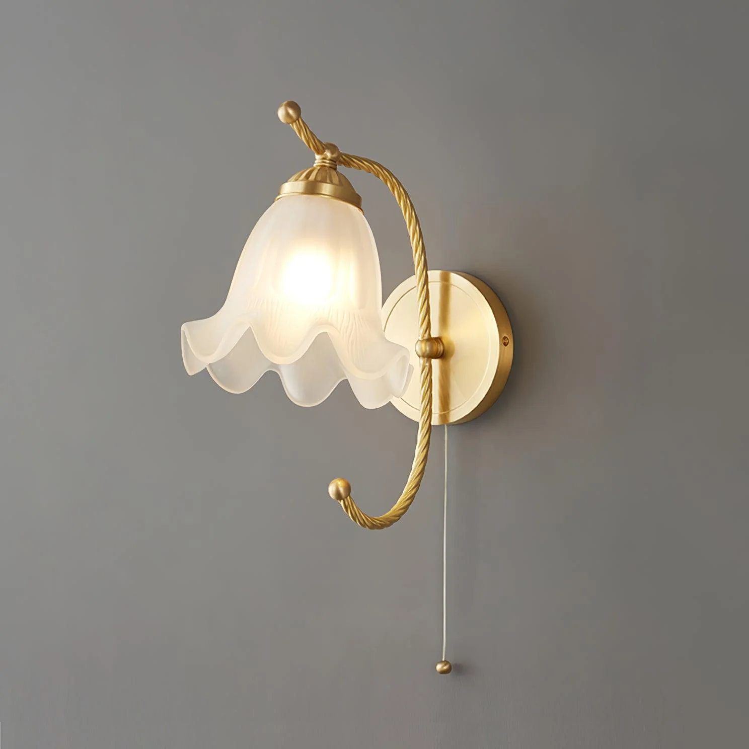 Lustra Wall Sconce Brass Gooseneck Glass - Image 25