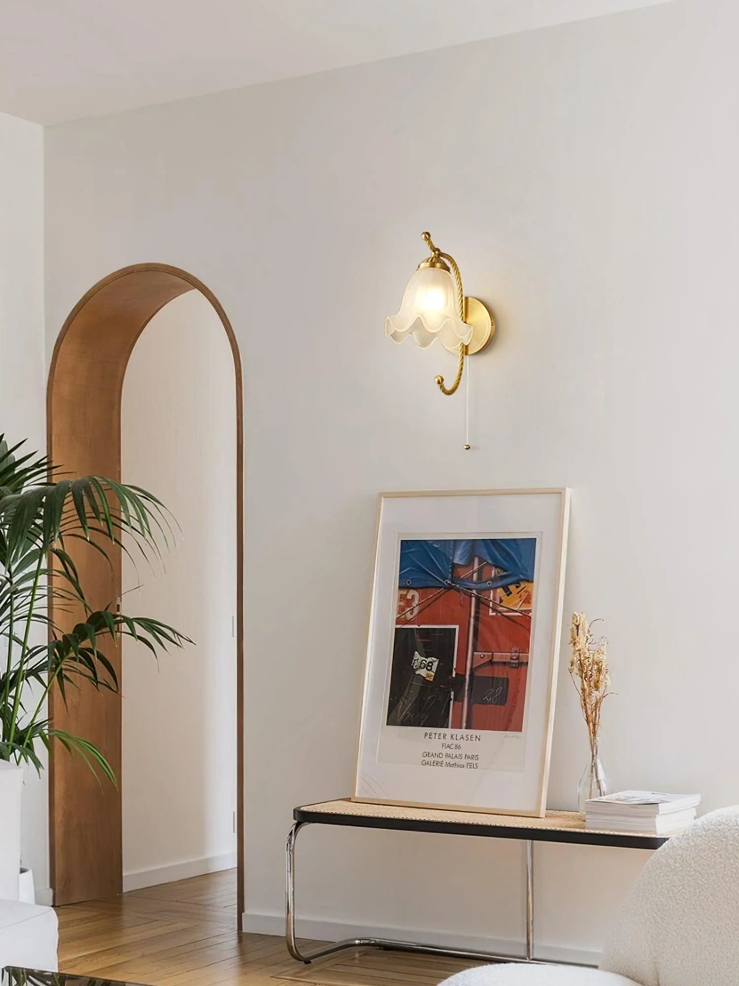 Lustra Wall Sconce Brass Gooseneck Glass - Image 29
